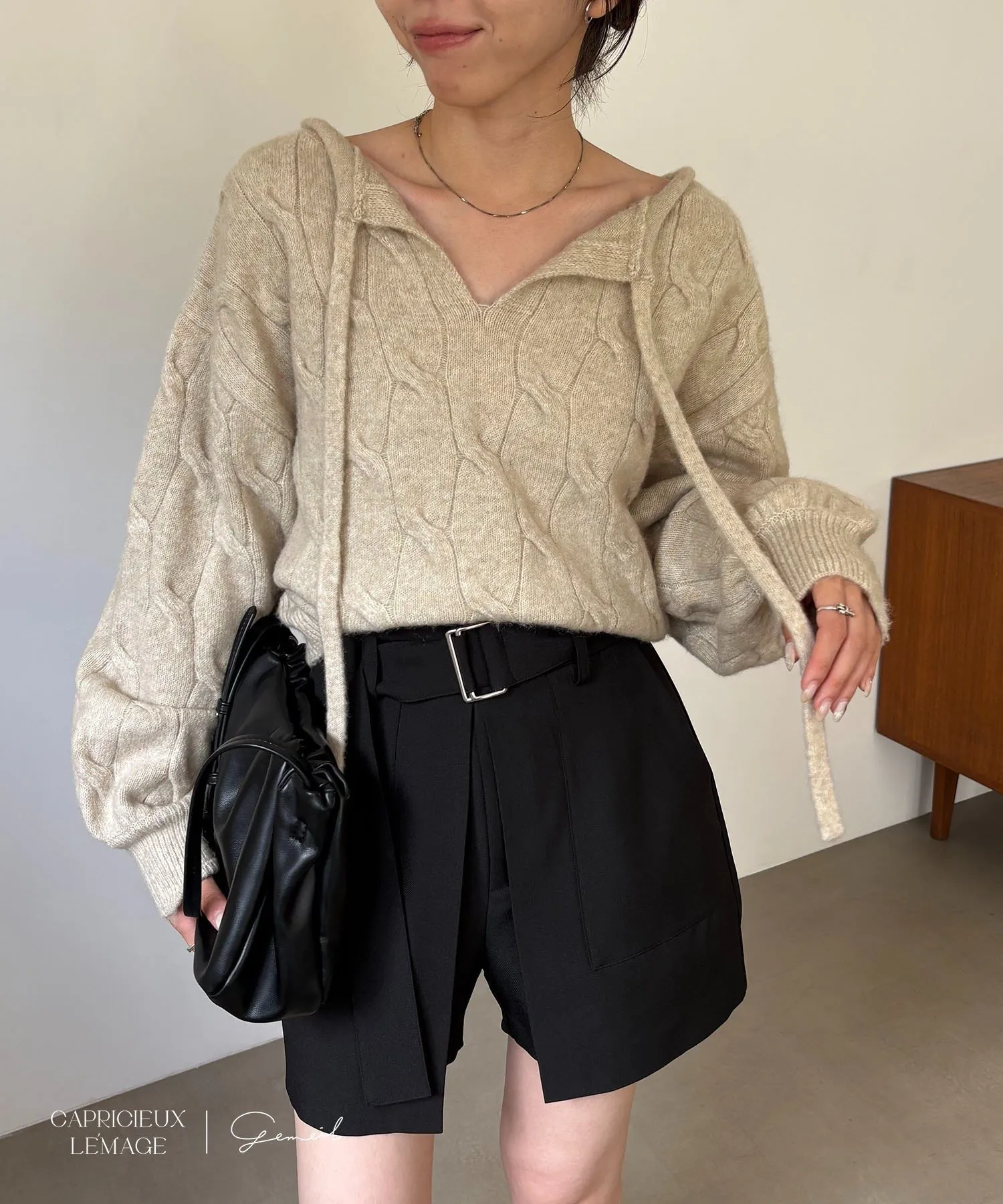 gemeil(ジェムイル) 【LE'MAGE×gemeilコラボ】2WAYケーブルリボンニット