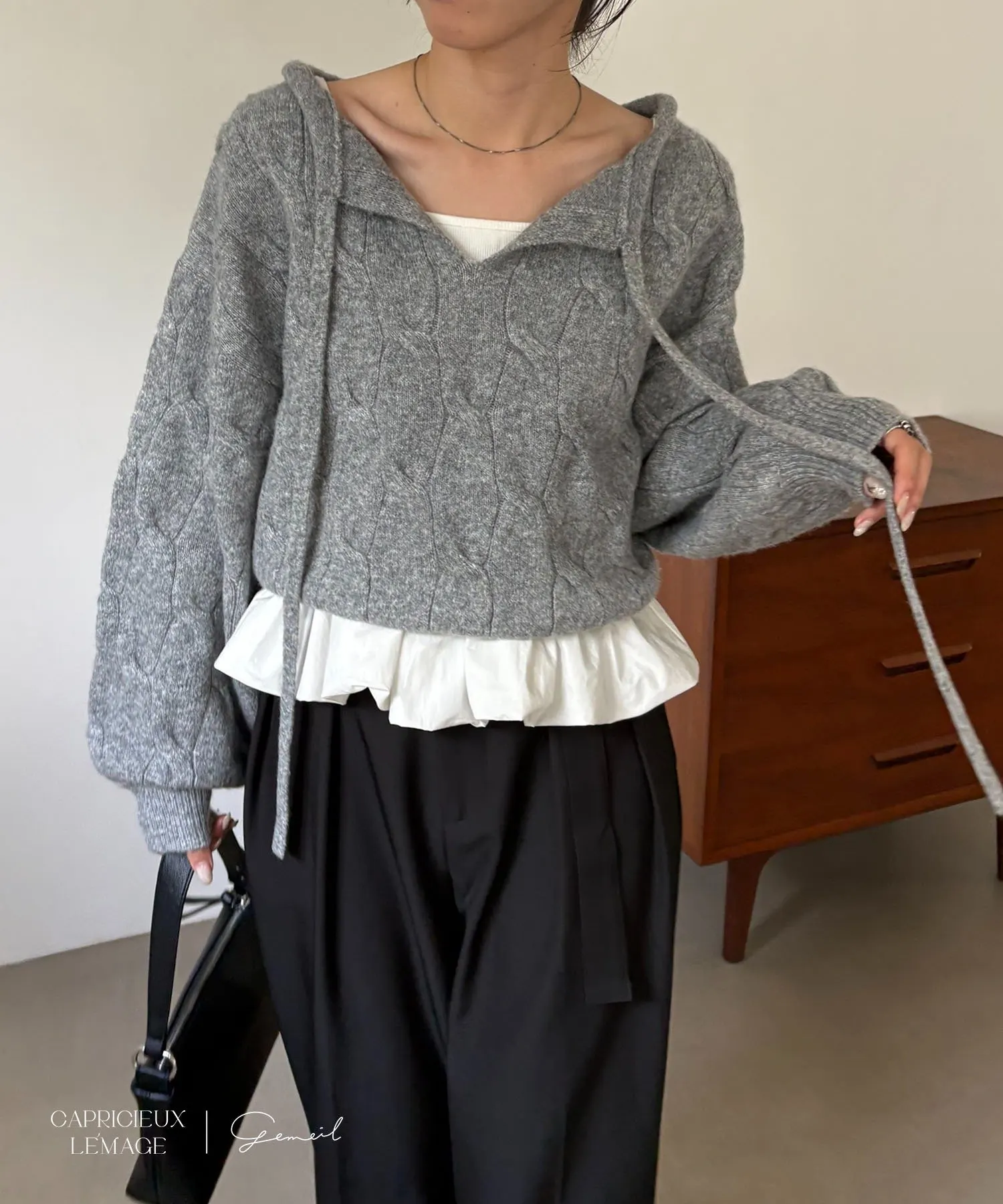 gemeil(ジェムイル) 【LE'MAGE×gemeilコラボ】2WAYケーブルリボンニット
