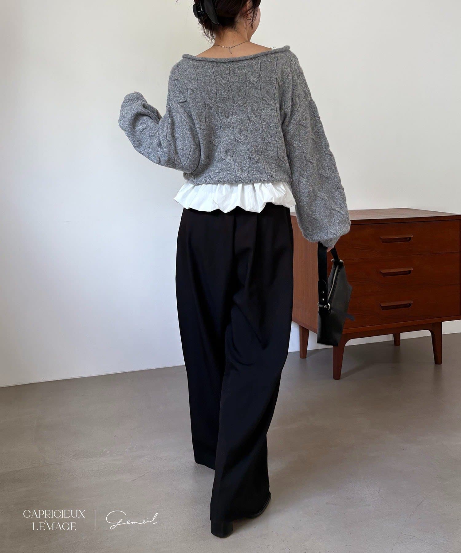 gemeil(ジェムイル) 【LE'MAGE×gemeilコラボ】2WAYケーブルリボンニット