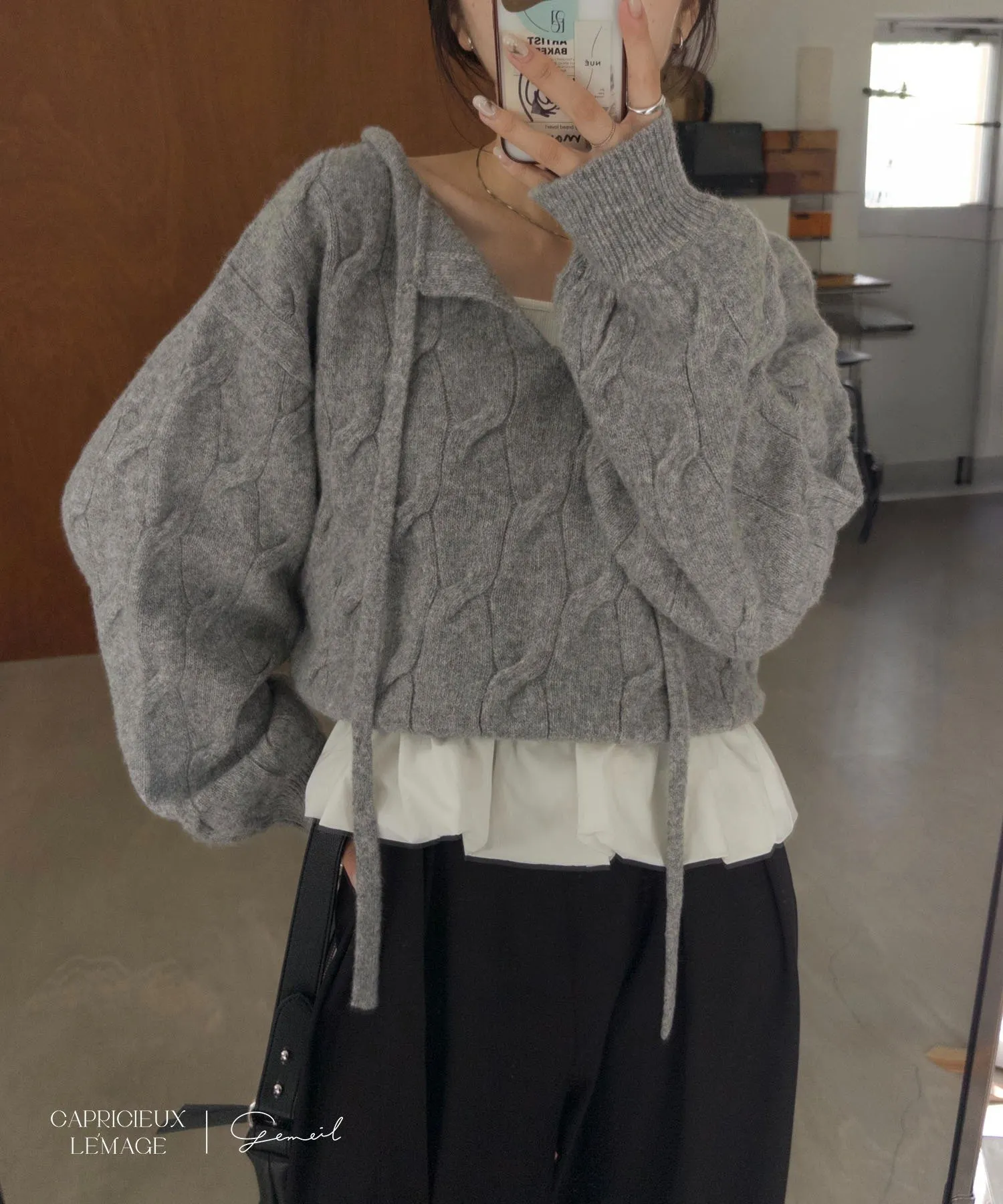 gemeil(ジェムイル) 【LE'MAGE×gemeilコラボ】2WAYケーブルリボンニット