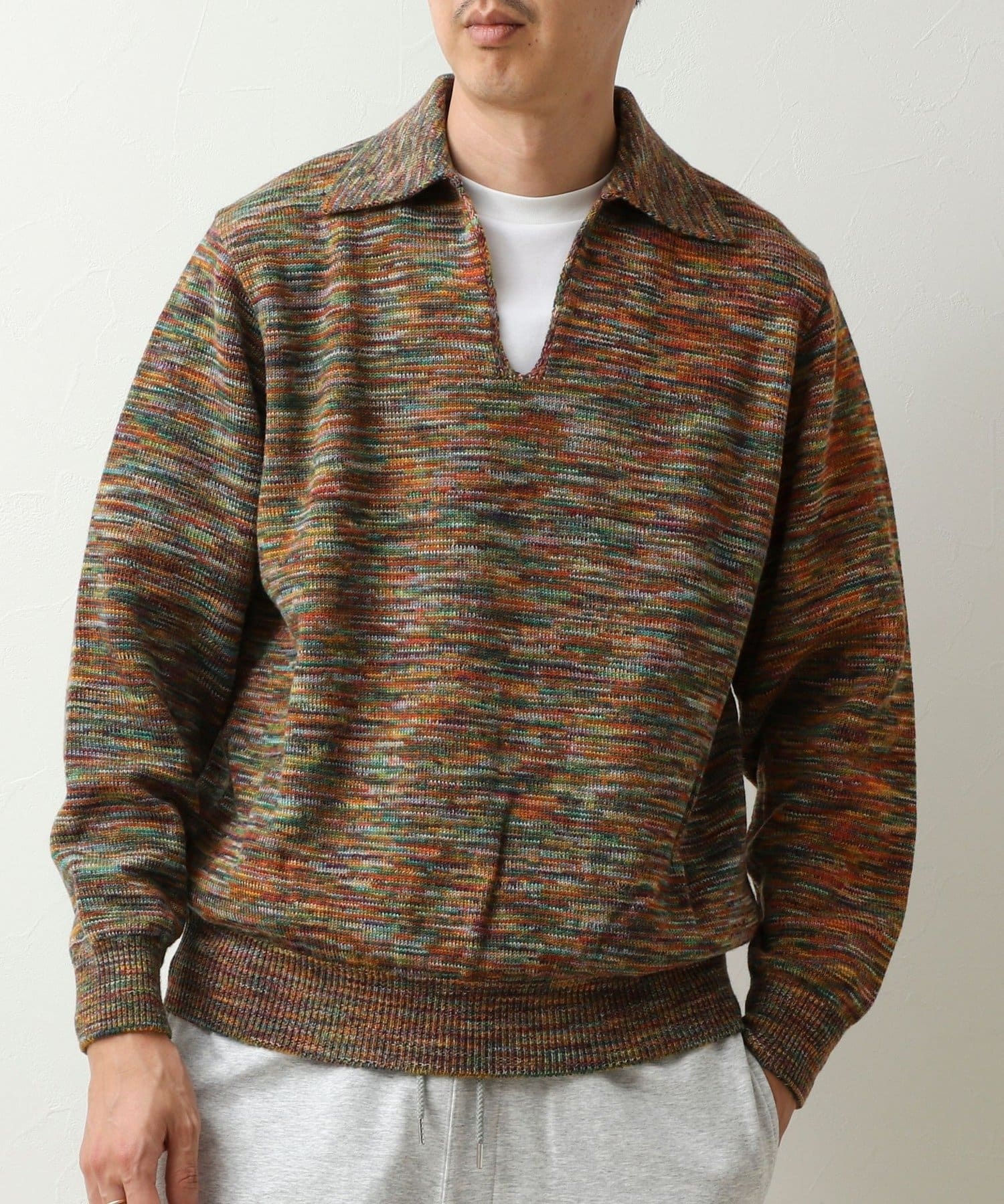 NOLLEY'S(ノーリーズ) 【COOHEM/コーヘン】鬼カスリ ポロ衿スキッパーPO 26AW