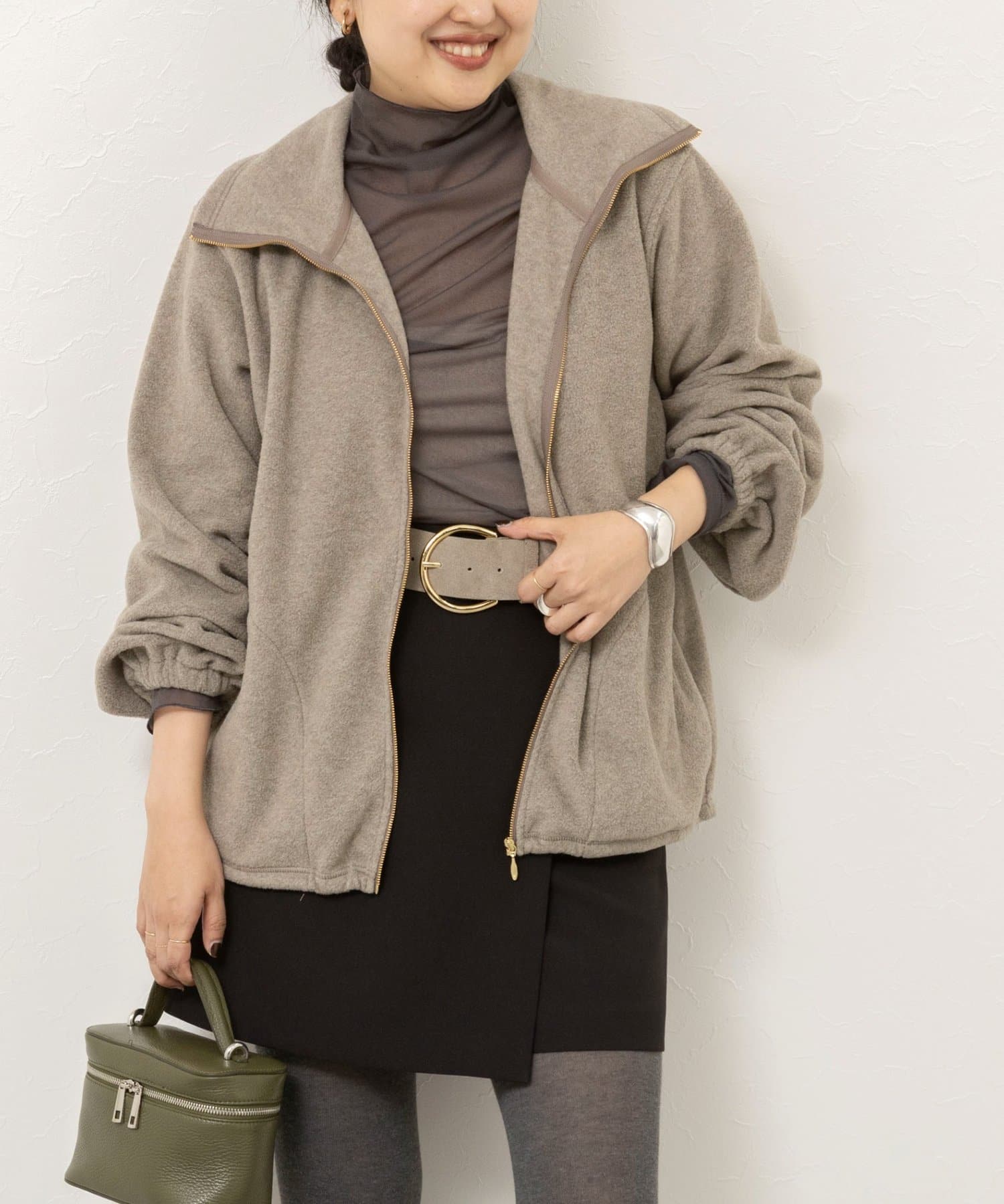 NOLLEY'S(ノーリーズ) 【サマになる】ウォッシャブルオトナフリースZIPブルゾン