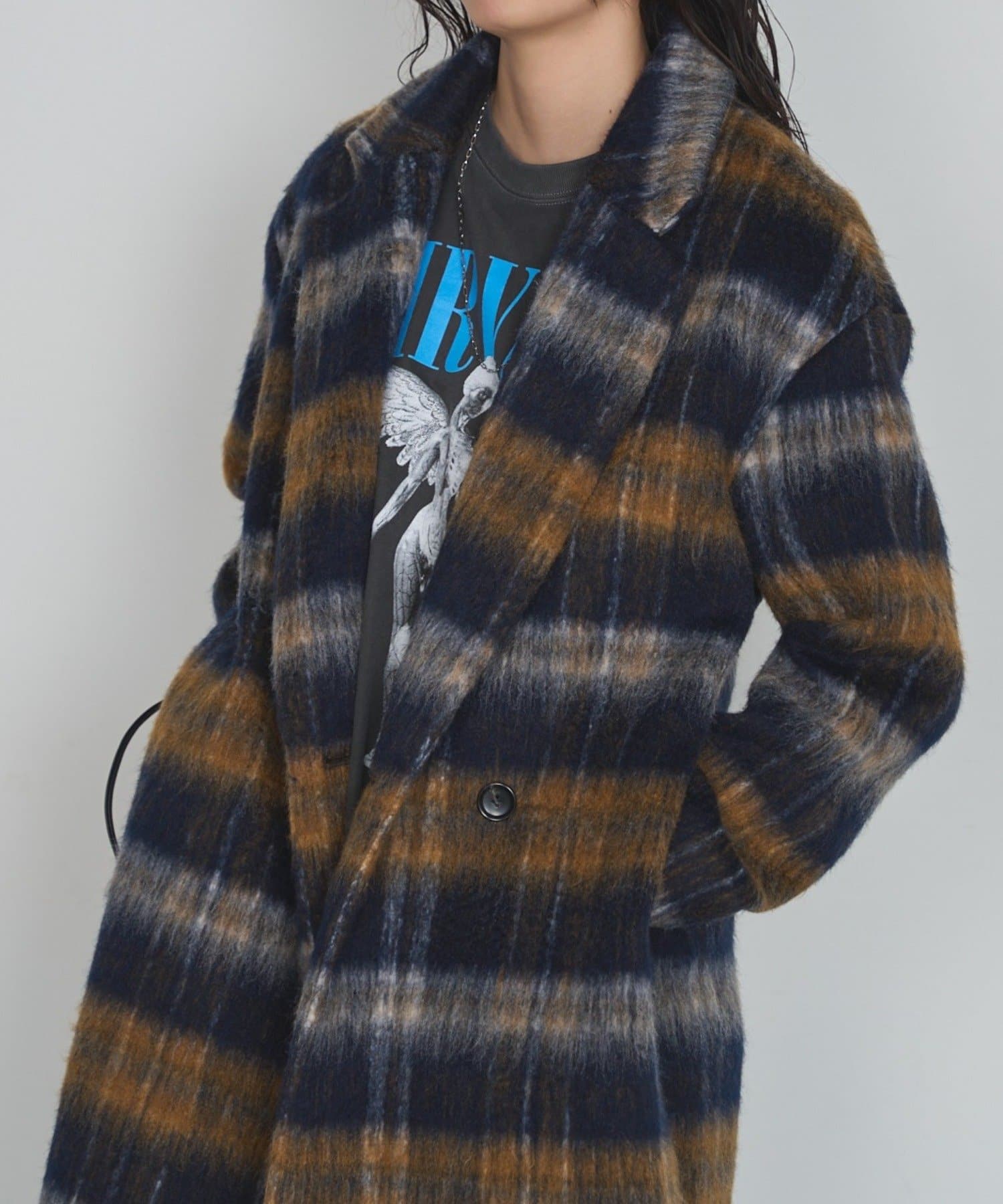 LOUNGEDRESS(ラウンジドレス) シャギーチェックコート
