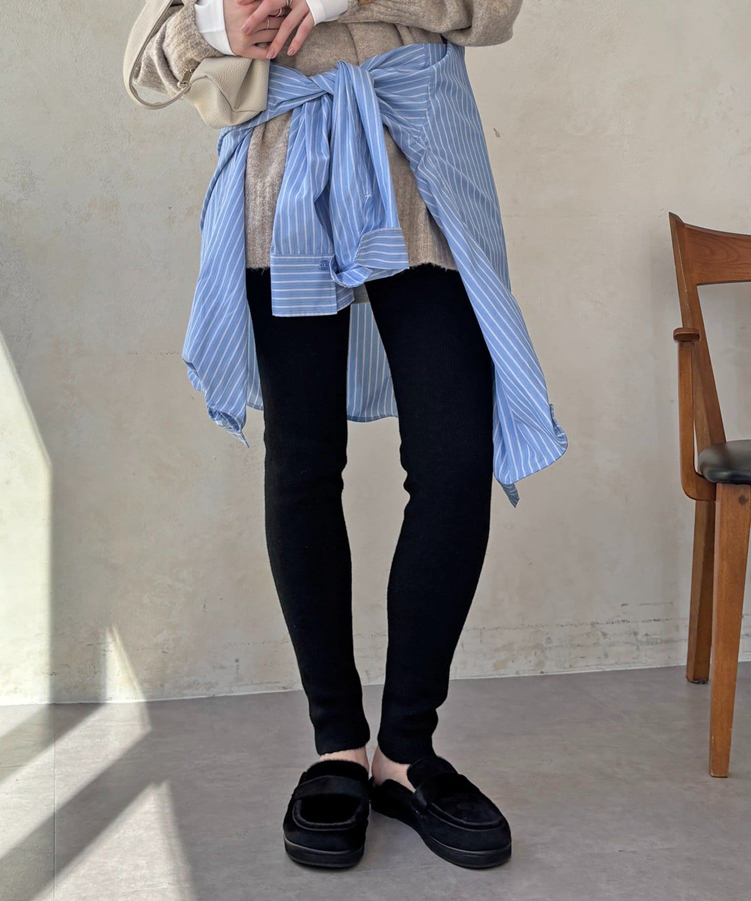 DOUDOU(ドゥドゥ) 裏シャギーニットレギンス