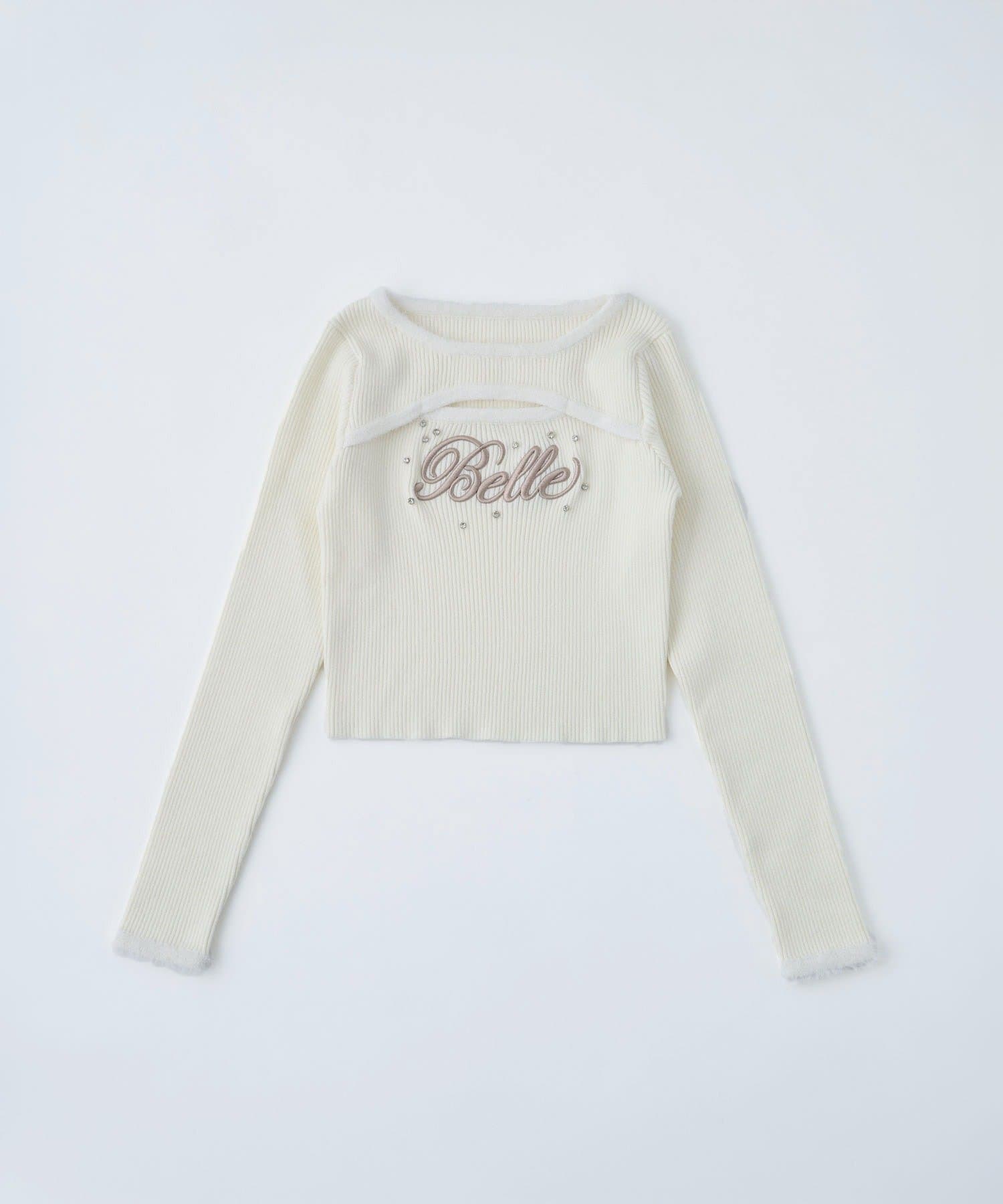 Belle Charme(ベルシャルム) Feather Frame Logo Knit