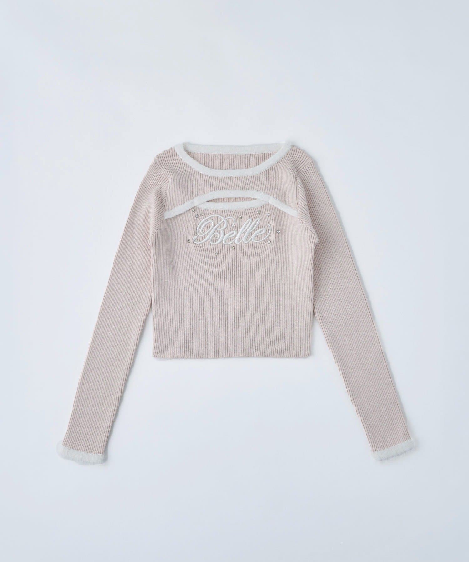 Belle Charme(ベルシャルム) Feather Frame Logo Knit