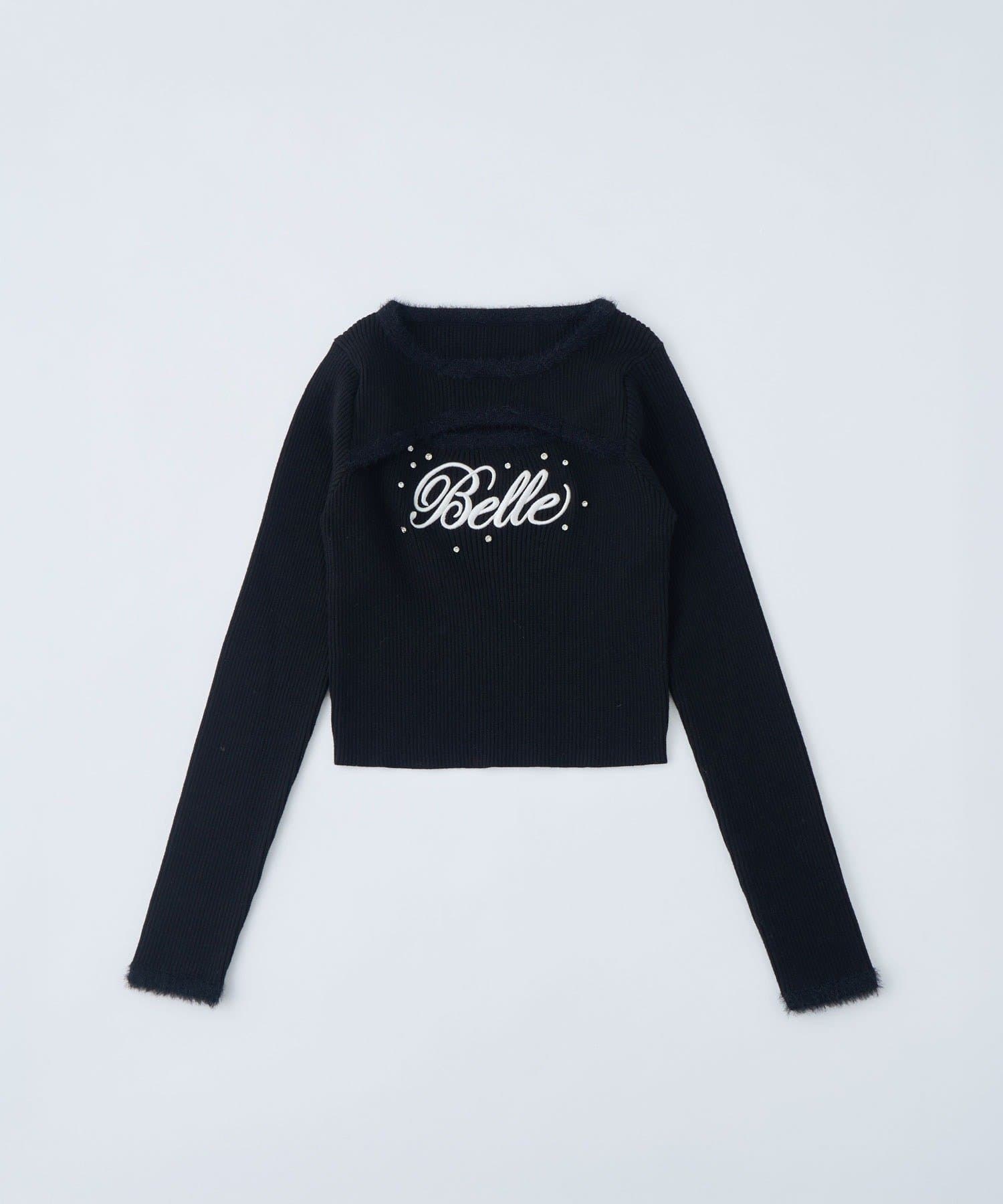 Belle Charme(ベルシャルム) Feather Frame Logo Knit