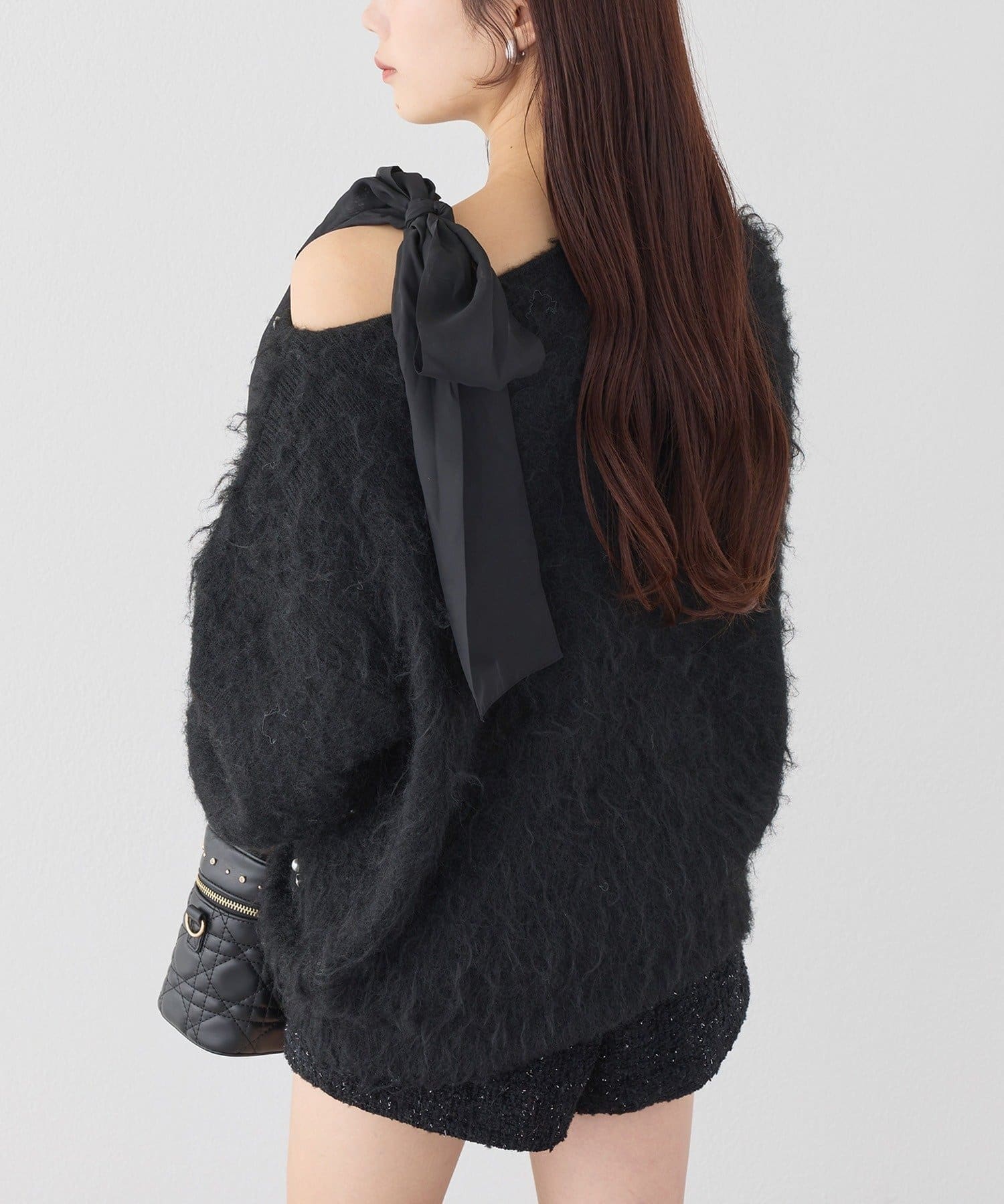 NICE CLAUP / OLIVE des OLIVE OUTLET(ナイスクラップ  / オリーブ デ オリーブ アウトレット) 【one after another】ビジューシャギーニット