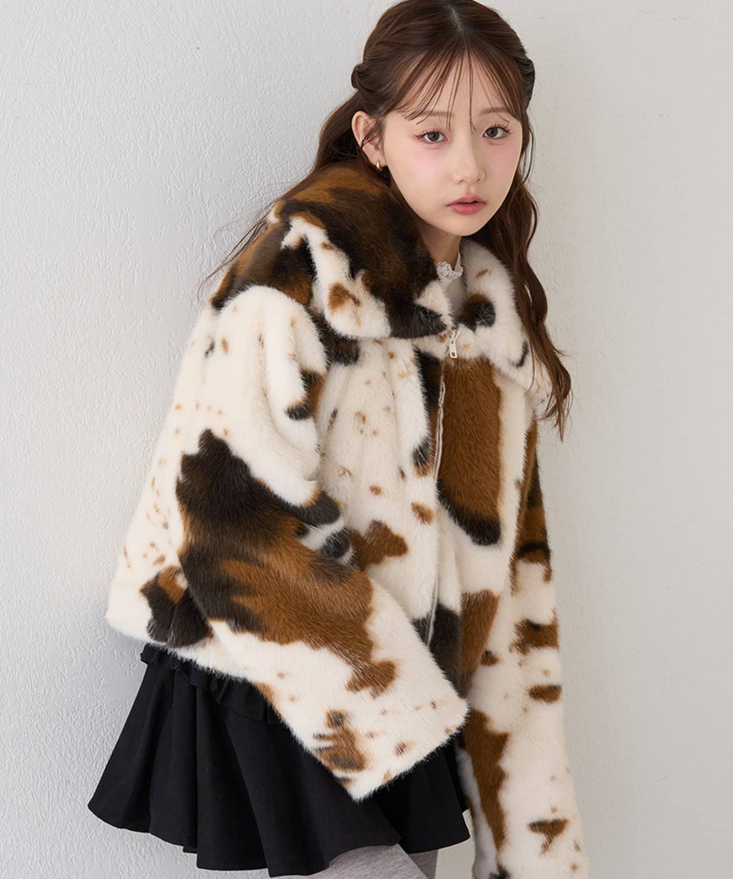 NICE CLAUP / OLIVE des OLIVE OUTLET(ナイスクラップ  / オリーブ デ オリーブ アウトレット) 【continuer】 フェイクファーブルゾン