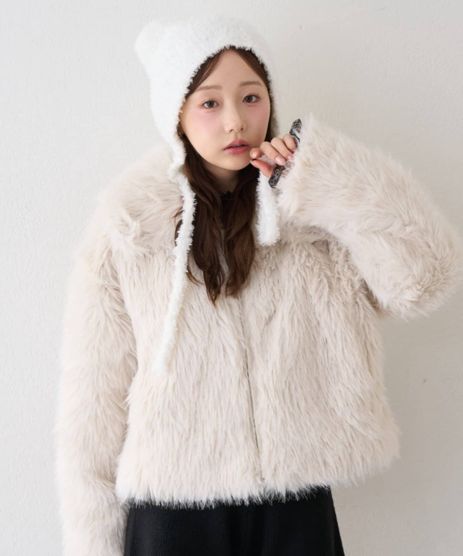 NICE CLAUP / OLIVE des OLIVE OUTLET(ナイスクラップ  / オリーブ デ オリーブ アウトレット) 【continuer】 フェイクファーブルゾン