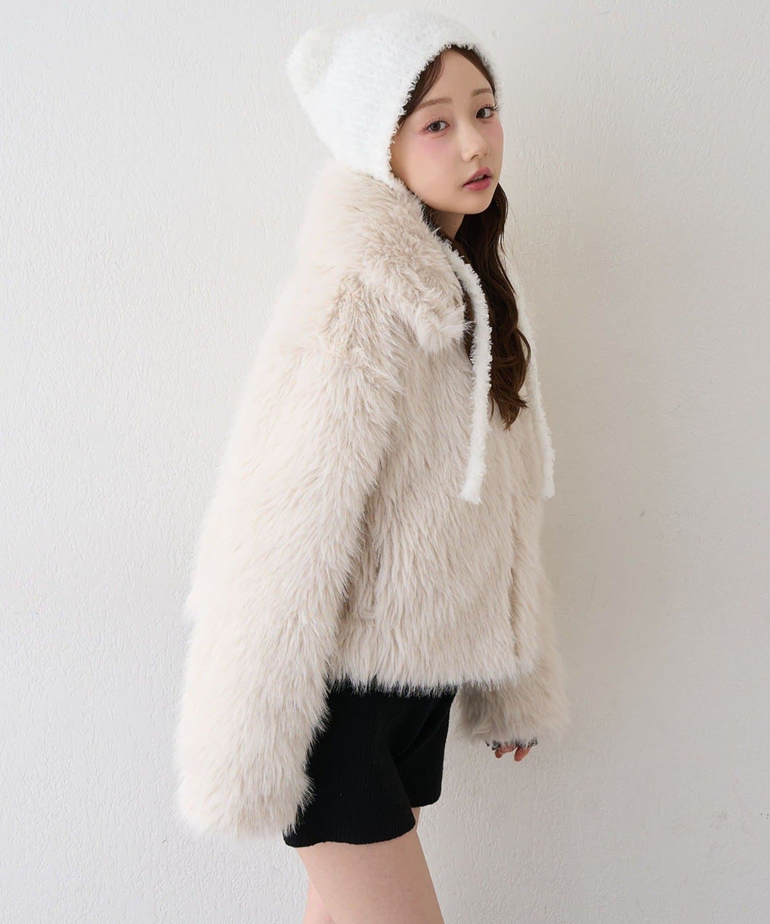 NICE CLAUP / OLIVE des OLIVE OUTLET(ナイスクラップ  / オリーブ デ オリーブ アウトレット) 【continuer】 フェイクファーブルゾン