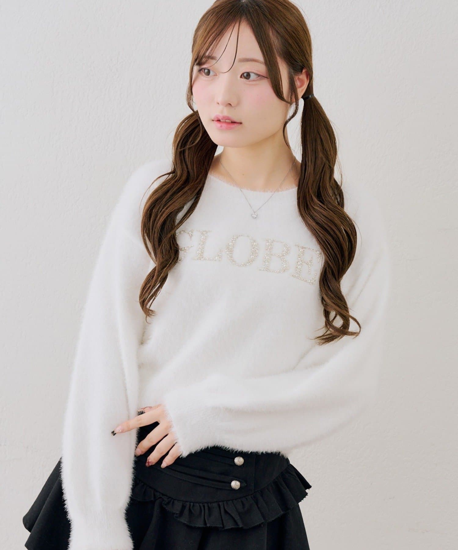 NICE CLAUP / OLIVE des OLIVE OUTLET(ナイスクラップ  / オリーブ デ オリーブ アウトレット) 【continuer】キラキラロゴフェザーニット