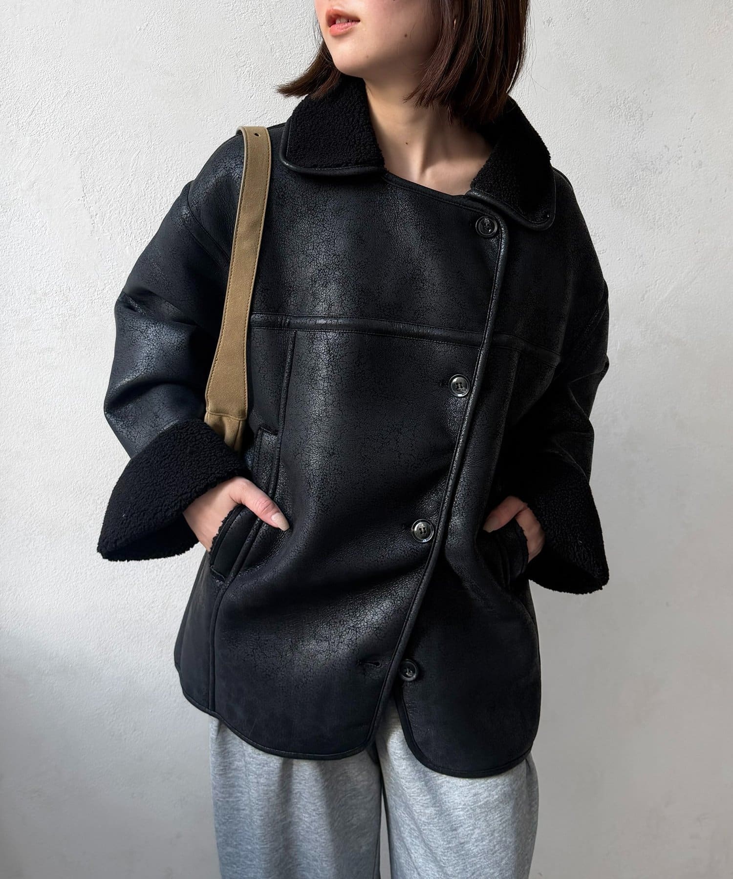 Thevon.(ゼヴォン) 襟ボアムートンミドルコート