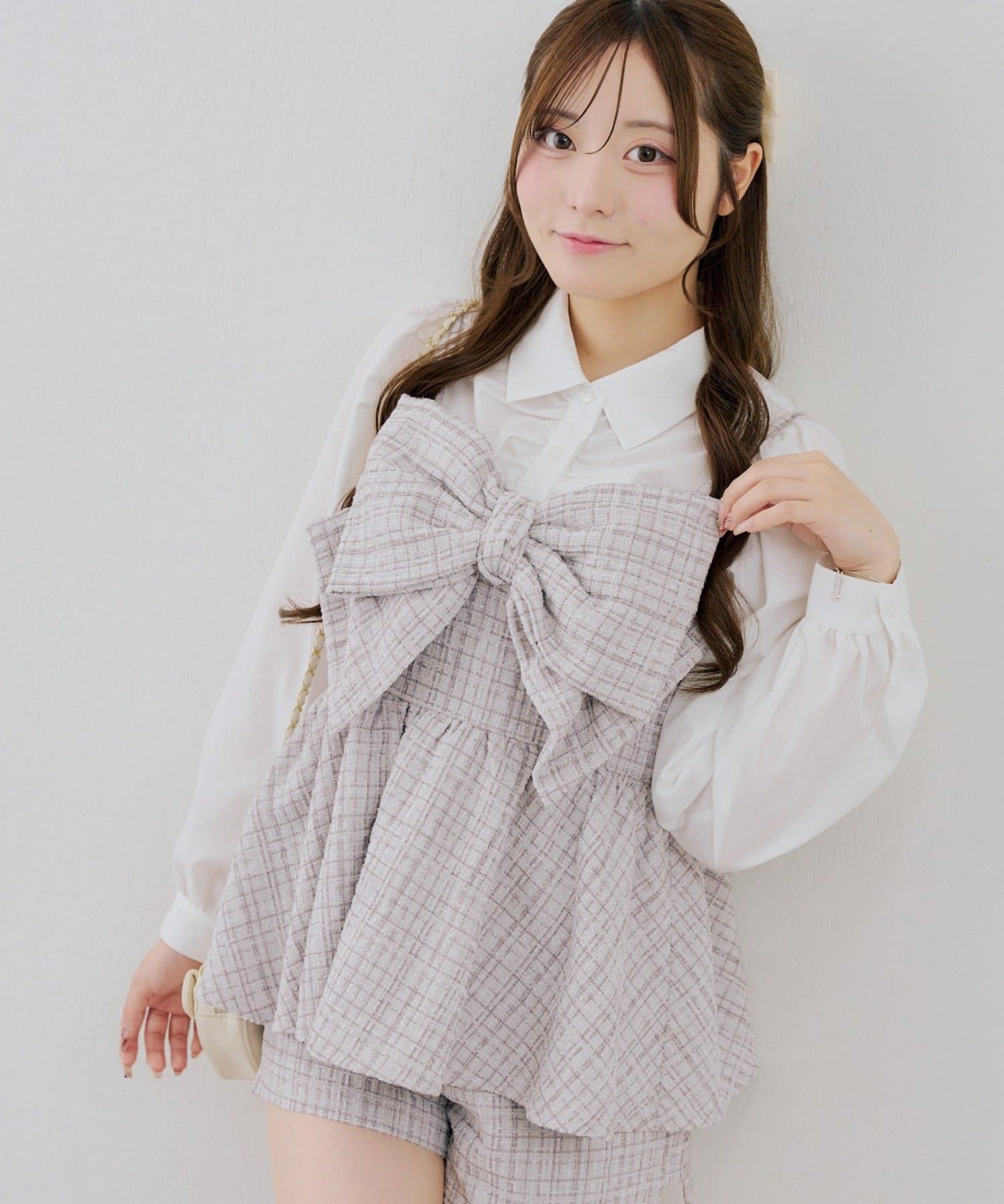 NICE CLAUP / OLIVE des OLIVE OUTLET(ナイスクラップ  / オリーブ デ オリーブ アウトレット) 【continuer】 【セットアップ可能】リボンキャミチュニック