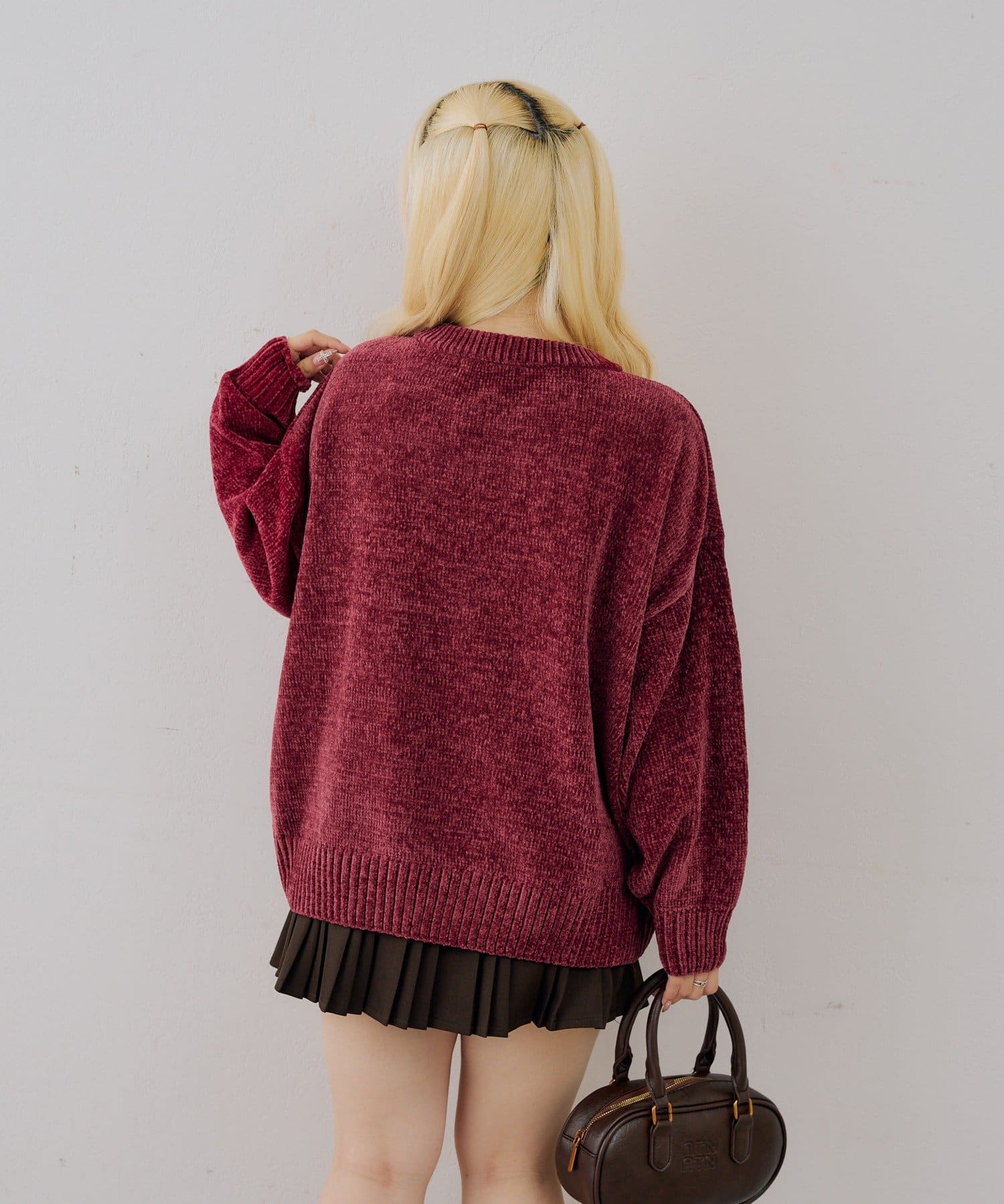 NICE CLAUP / OLIVE des OLIVE OUTLET(ナイスクラップ  / オリーブ デ オリーブ アウトレット) 【ANOTHER BRANCH】ベロアモールBIGロゴプルオーバー