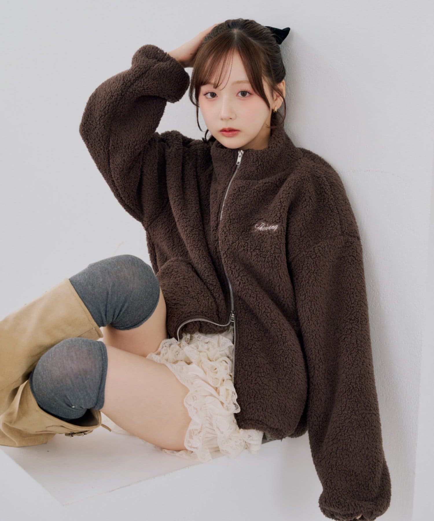 NICE CLAUP / OLIVE des OLIVE OUTLET(ナイスクラップ  / オリーブ デ オリーブ アウトレット) 【continuer】【セットアップ可能】フワフワボアブルゾン