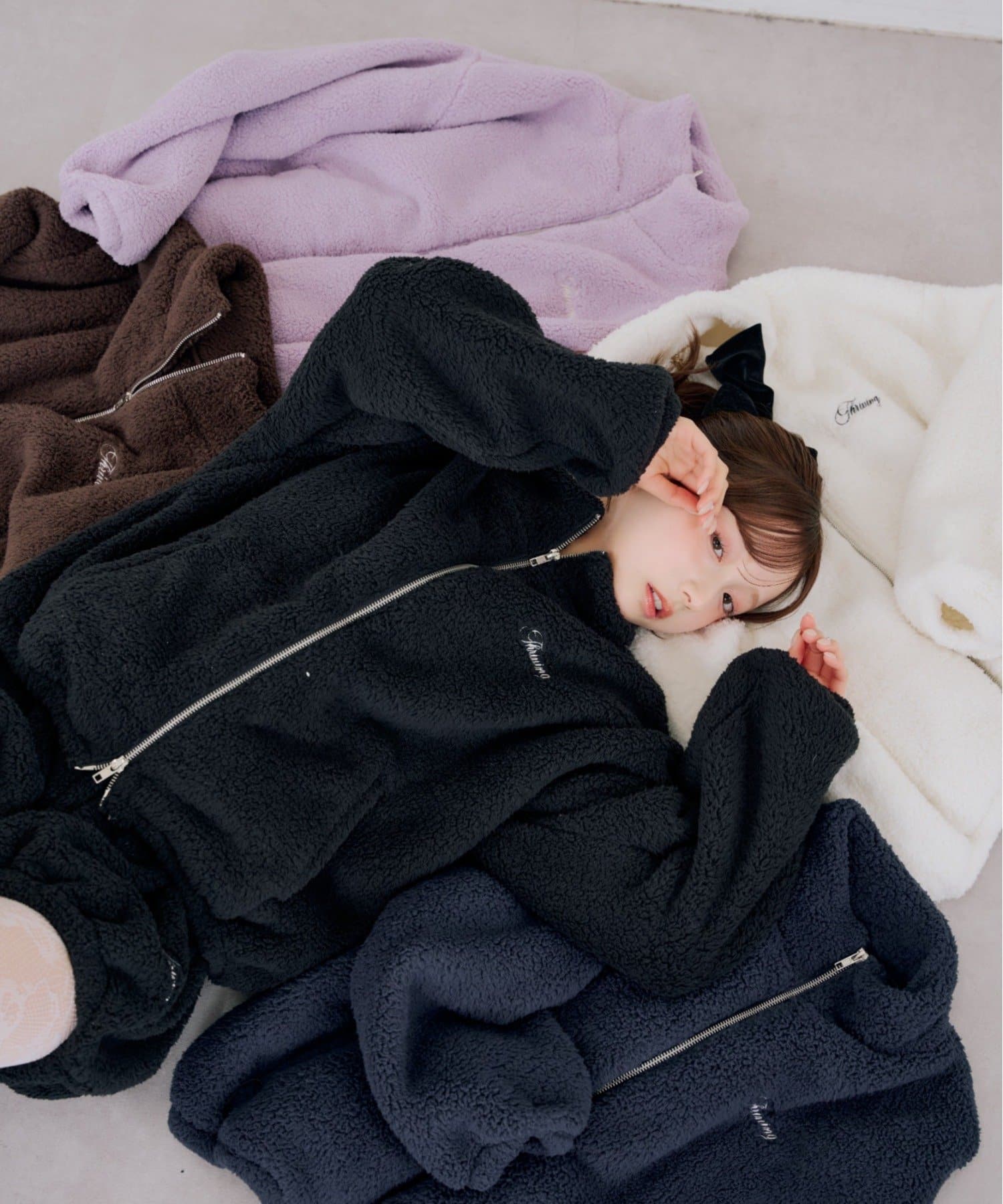 NICE CLAUP / OLIVE des OLIVE OUTLET(ナイスクラップ  / オリーブ デ オリーブ アウトレット) 【continuer】【セットアップ可能】フワフワボアブルゾン