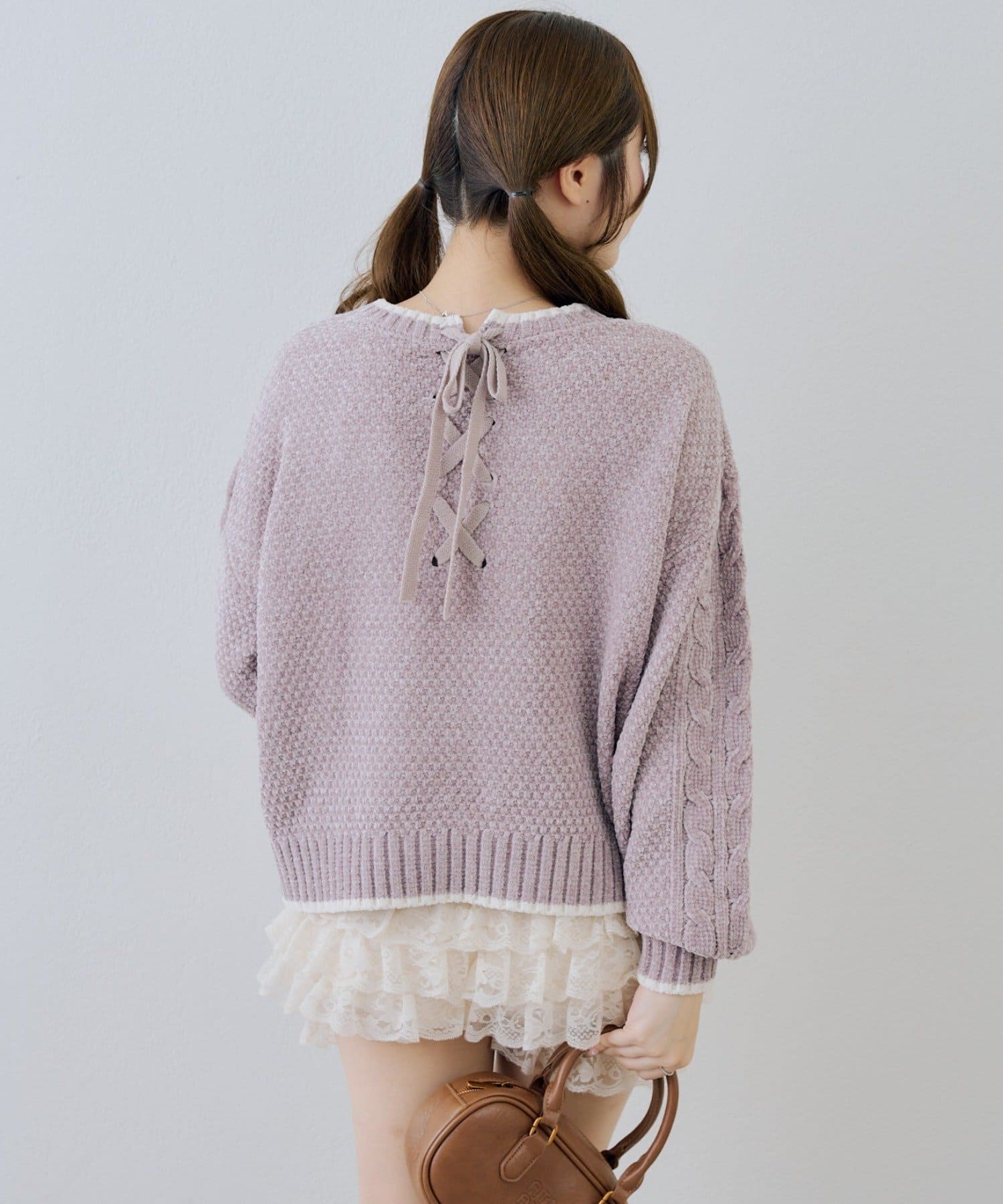 NICE CLAUP / OLIVE des OLIVE OUTLET(ナイスクラップ  / オリーブ デ オリーブ アウトレット) 【ANOTHER BRANCH】ベロアモールケーブルニット