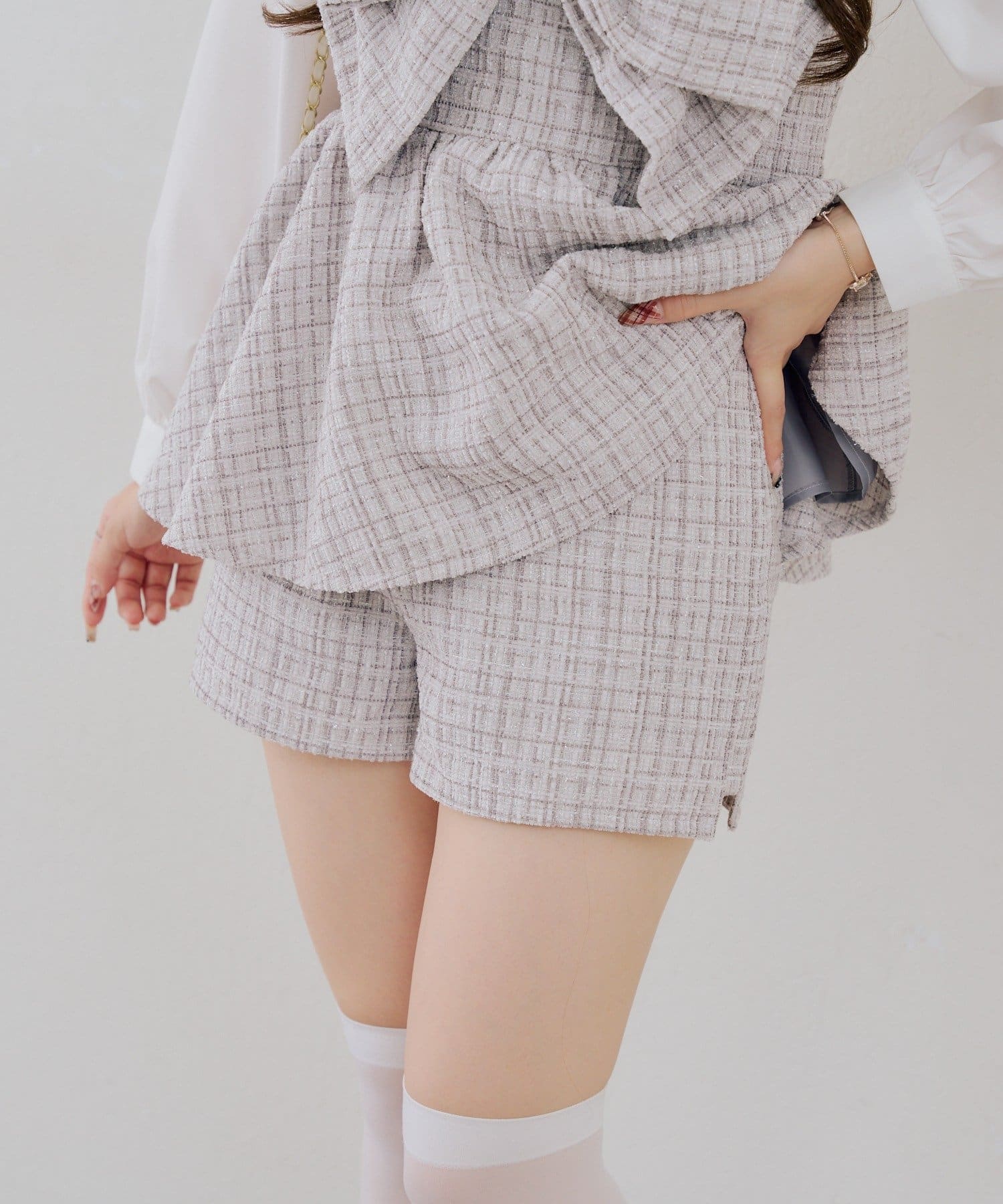 NICE CLAUP / OLIVE des OLIVE OUTLET(ナイスクラップ  / オリーブ デ オリーブ アウトレット) 【continuer】 【セットアップ可能】ハイウエストショートパンツ