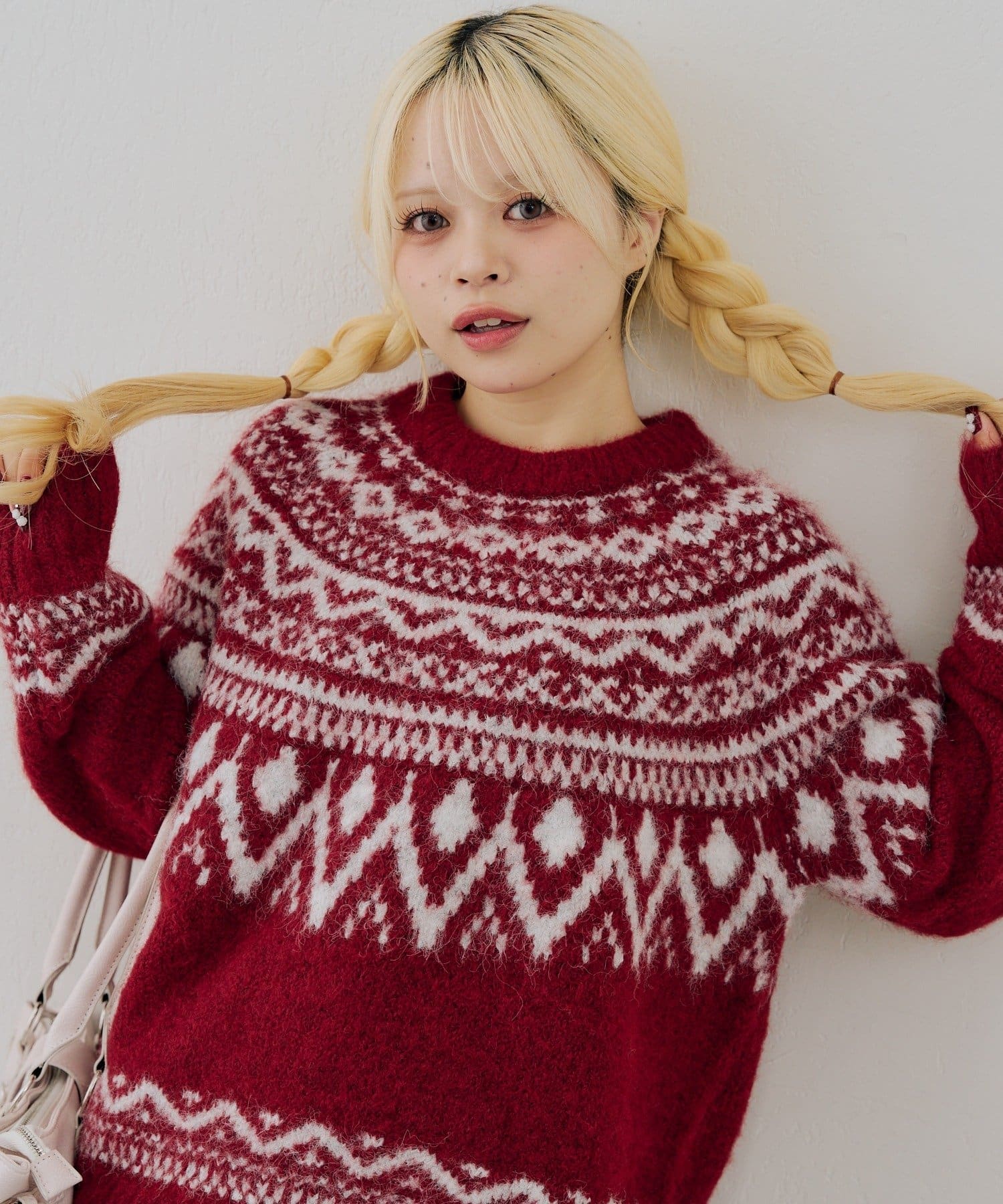 NICE CLAUP / OLIVE des OLIVE OUTLET(ナイスクラップ  / オリーブ デ オリーブ アウトレット) 【continuer】ノルディック柄ニット