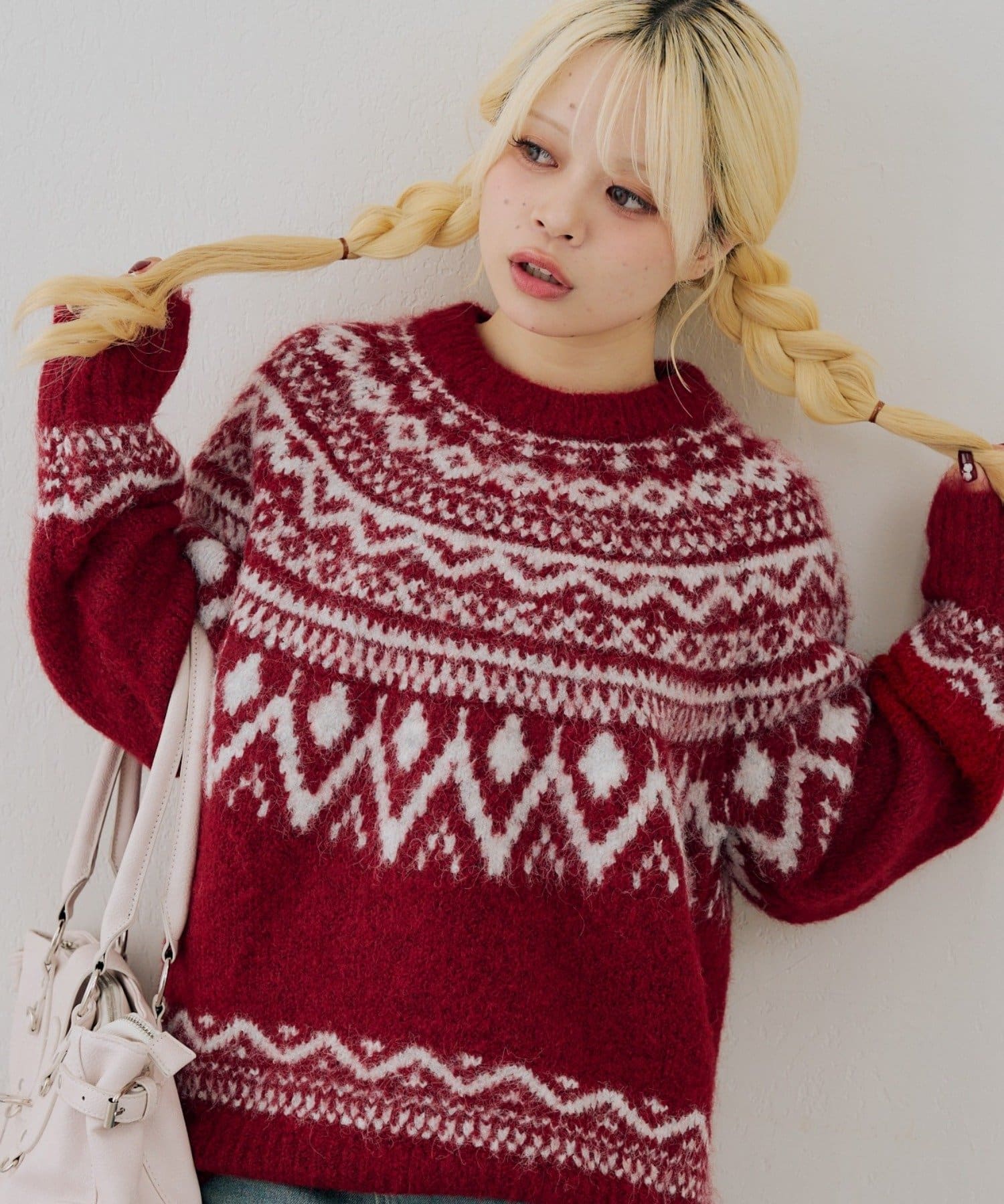 NICE CLAUP / OLIVE des OLIVE OUTLET(ナイスクラップ  / オリーブ デ オリーブ アウトレット) 【continuer】ノルディック柄ニット