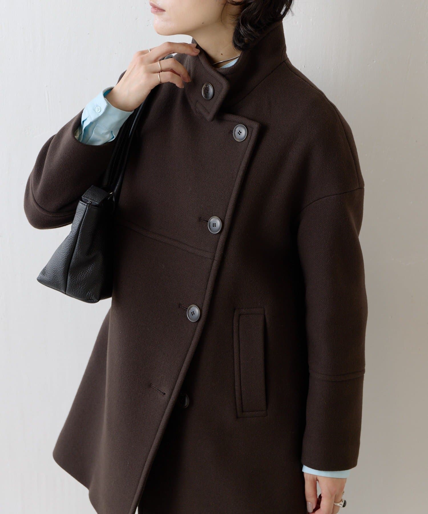 ear PAPILLONNER(イア パピヨネ) 【Trench＆Coat.(トレンチ・アンド・コート)】BILOBA/ブラウンウールコート
