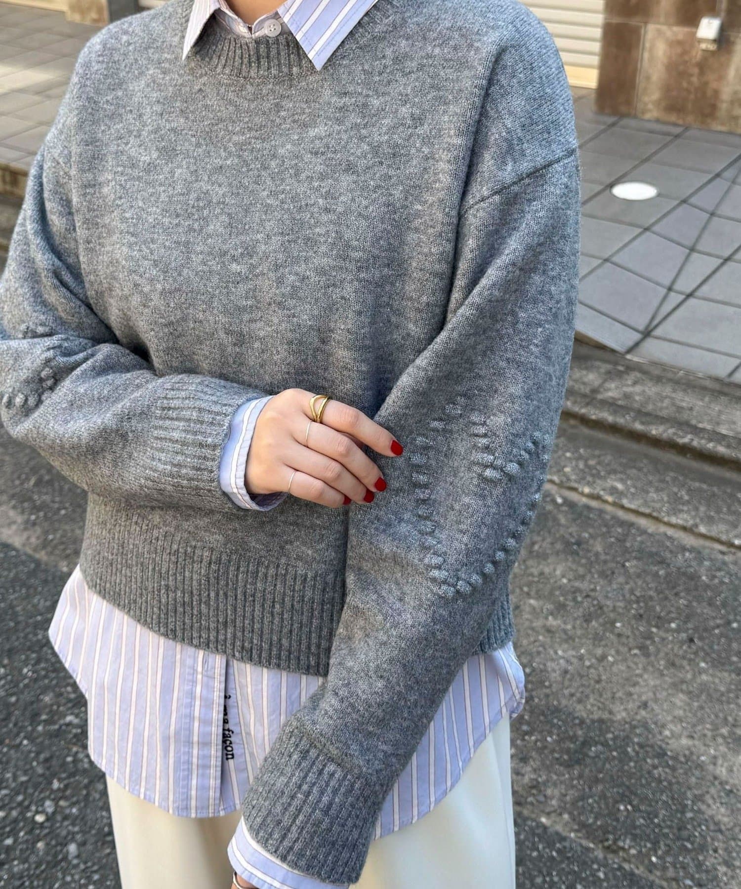 FREDY & GLOSTER(フレディ アンド グロスター) ハートタックスリーブニットプルオーバー