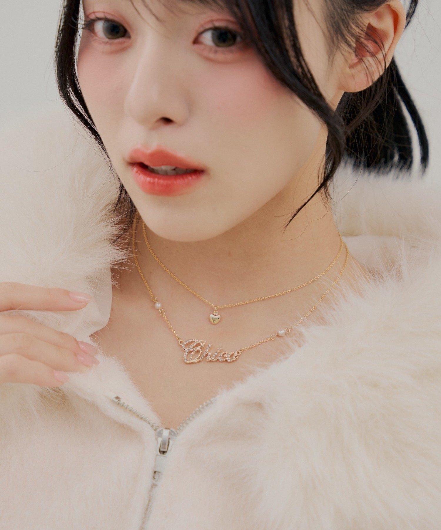 Chico(チコ) ハートモチーフ+ロゴ2連ネックレス