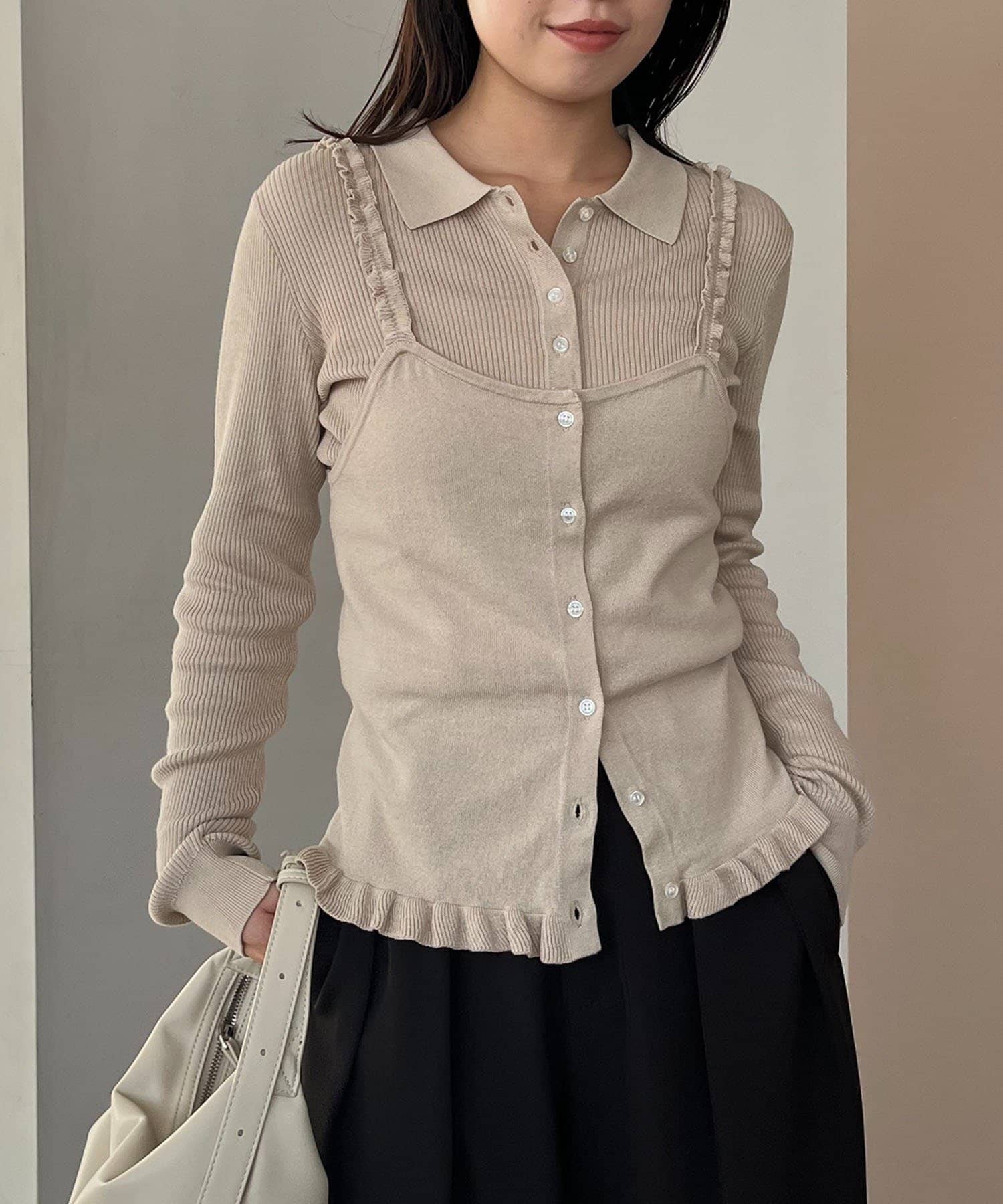 OUTLET(アウトレット) 【CAPRICIEUX LE'MAGE】【セットアイテム】レイヤードフリルキャミ