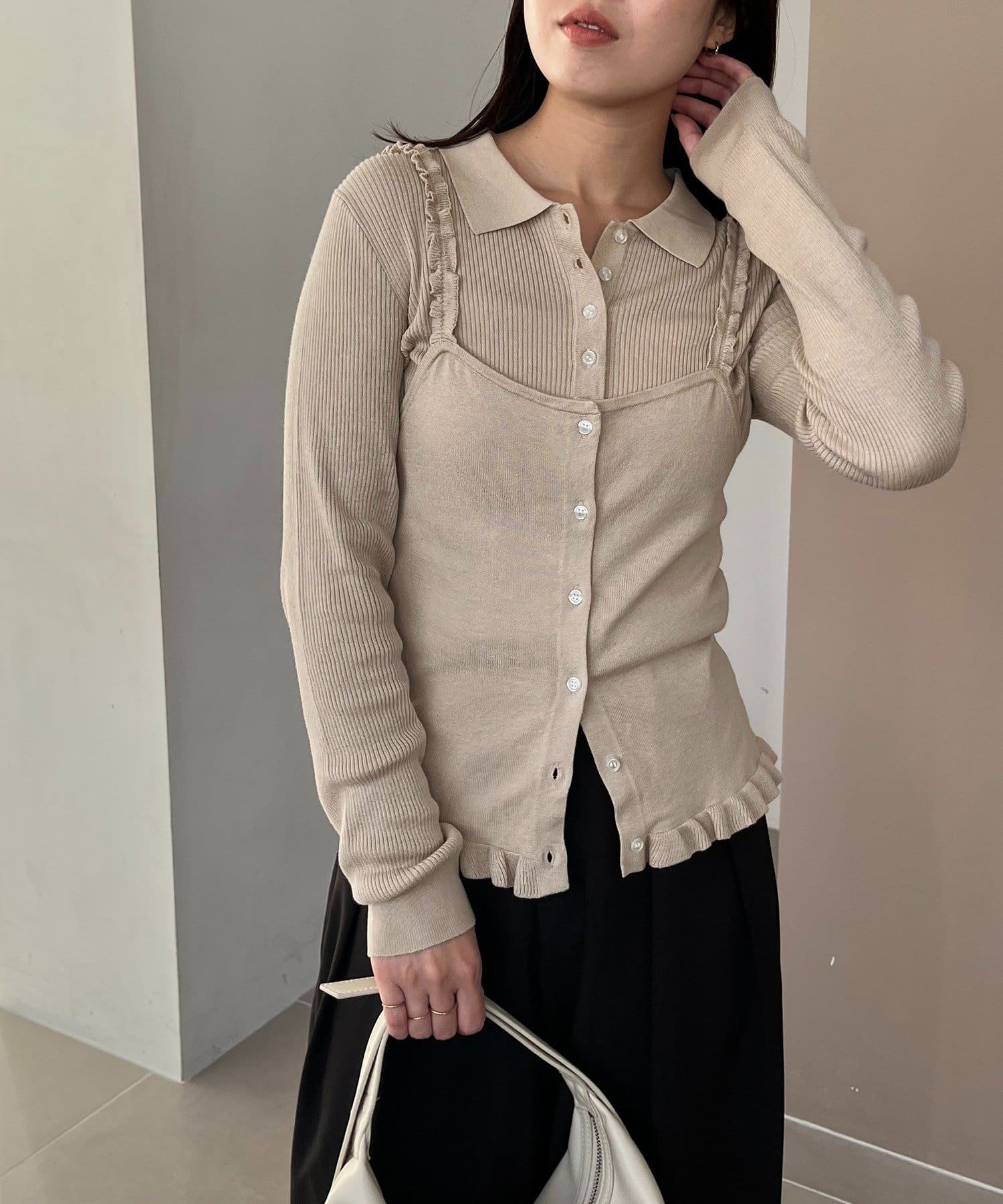 OUTLET(アウトレット) 【CAPRICIEUX LE'MAGE】【セットアイテム】レイヤードフリルキャミ