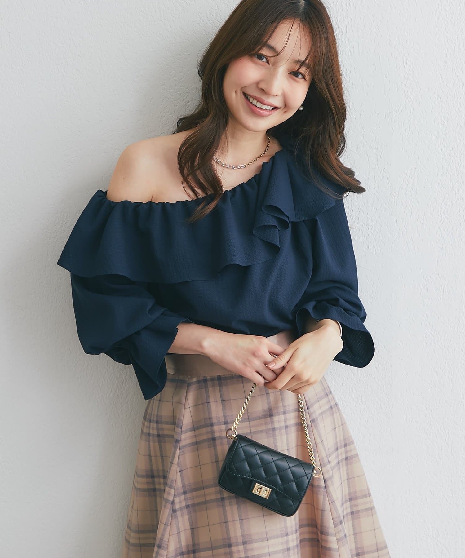 OUTLET(アウトレット) 【La boutique BonBon】アシメワンショルブラウス
