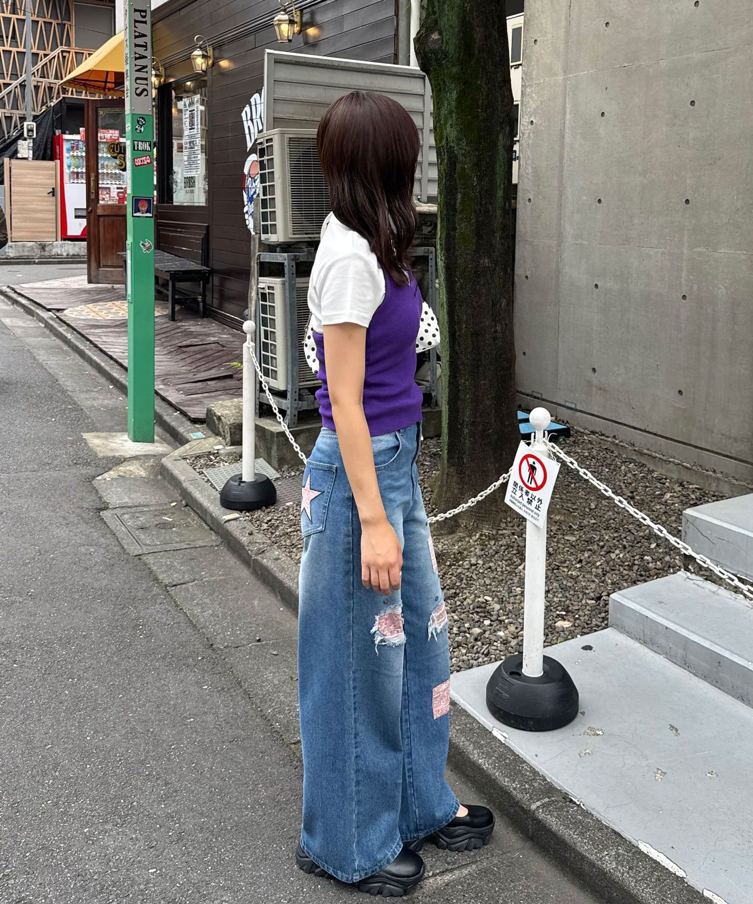 OUTLET(アウトレット) 【Ciaopanic】フラワーパッチダメージデニムパンツ