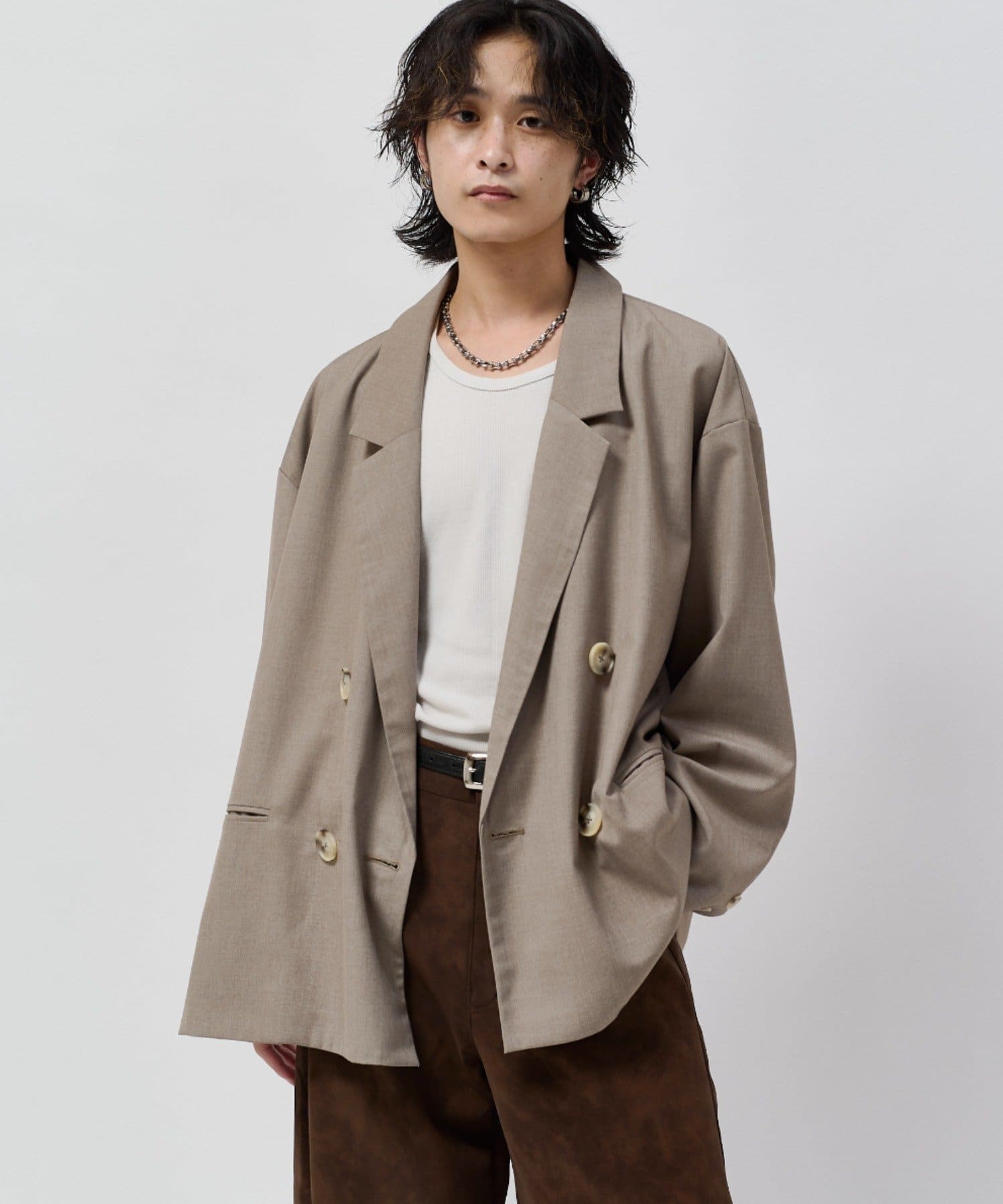 OUTLET(アウトレット) 【Lui's】オーバーサイズクラシックダブルジャケット
