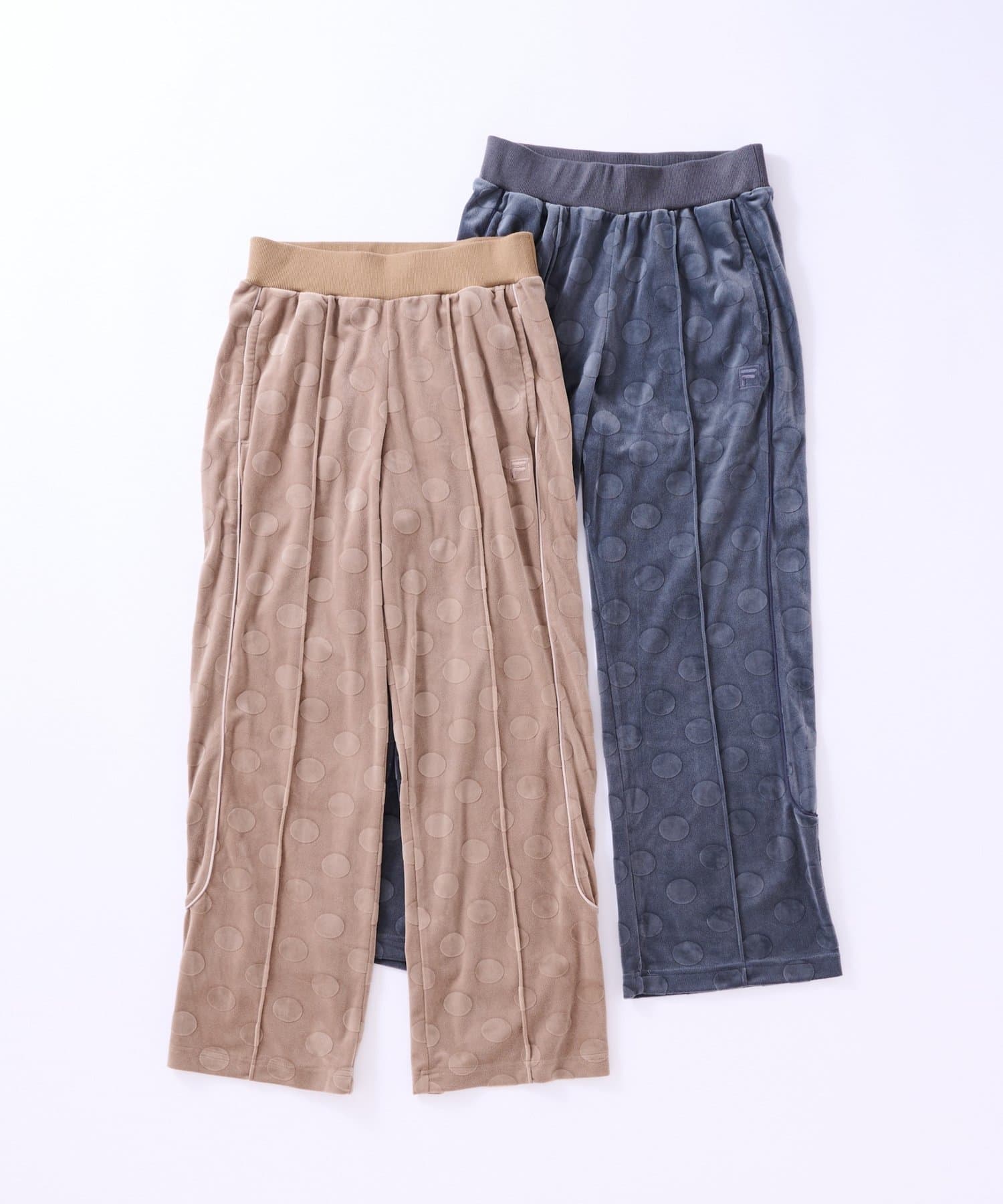 OUTLET(アウトレット) 【CIAOPANIC TYPY】【FILA別注】ドットベロアパンツ