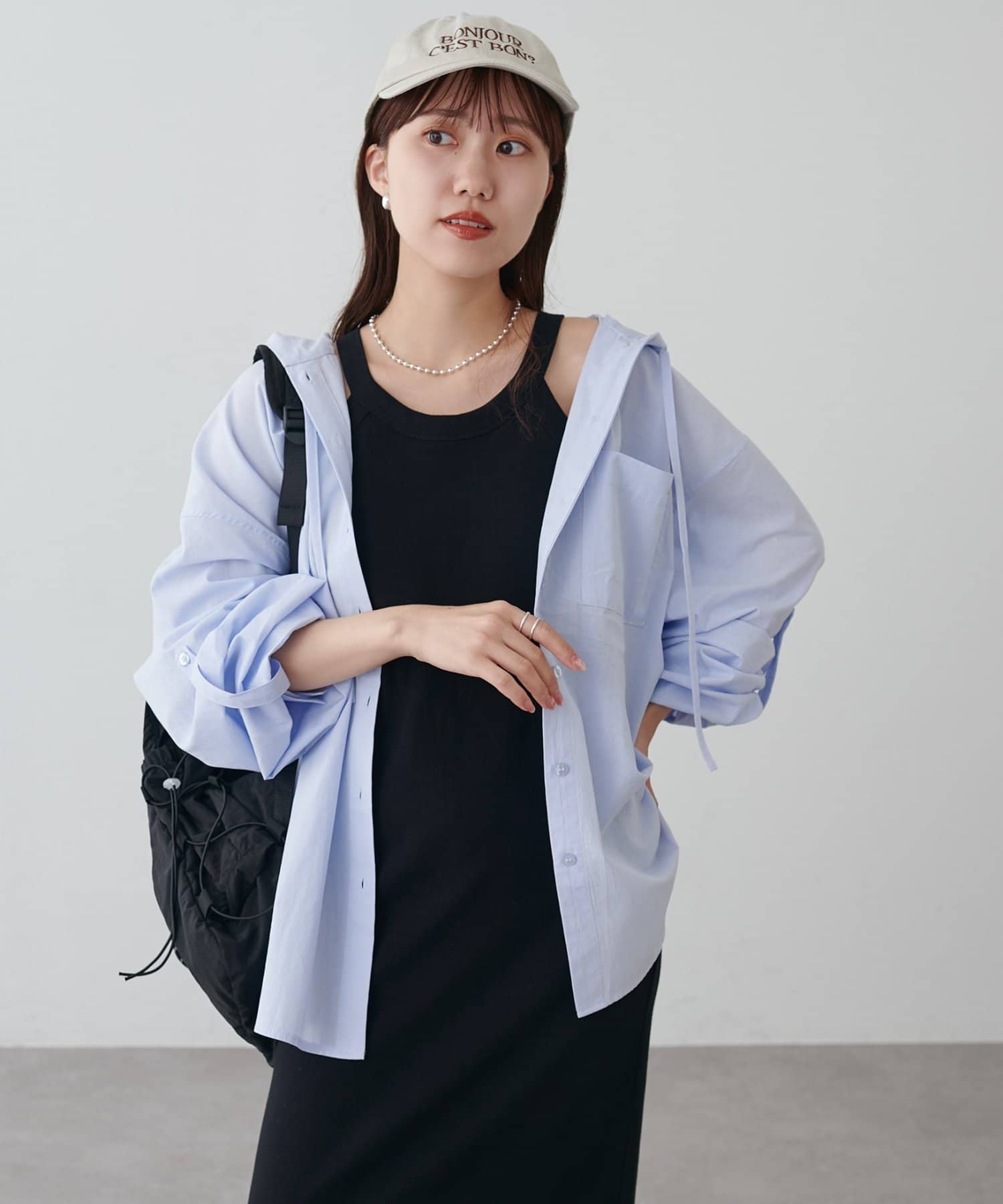 OUTLET(アウトレット) 【Discoat】刺繍入りフードシャツ