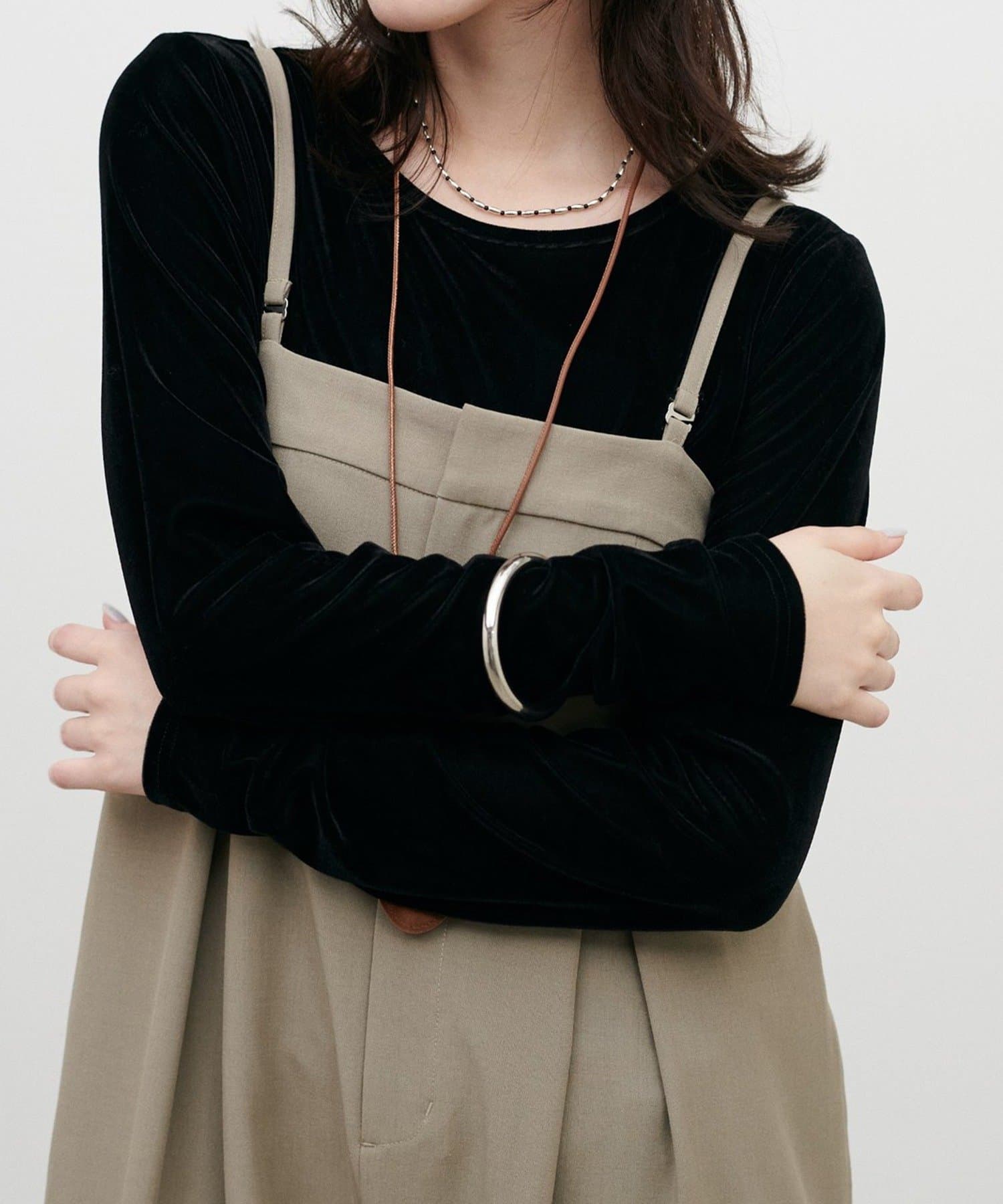NICE CLAUP / OLIVE des OLIVE OUTLET(ナイスクラップ  / オリーブ デ オリーブ アウトレット) 【LARUTA】長袖シアーとろもちベロアプルオーバー