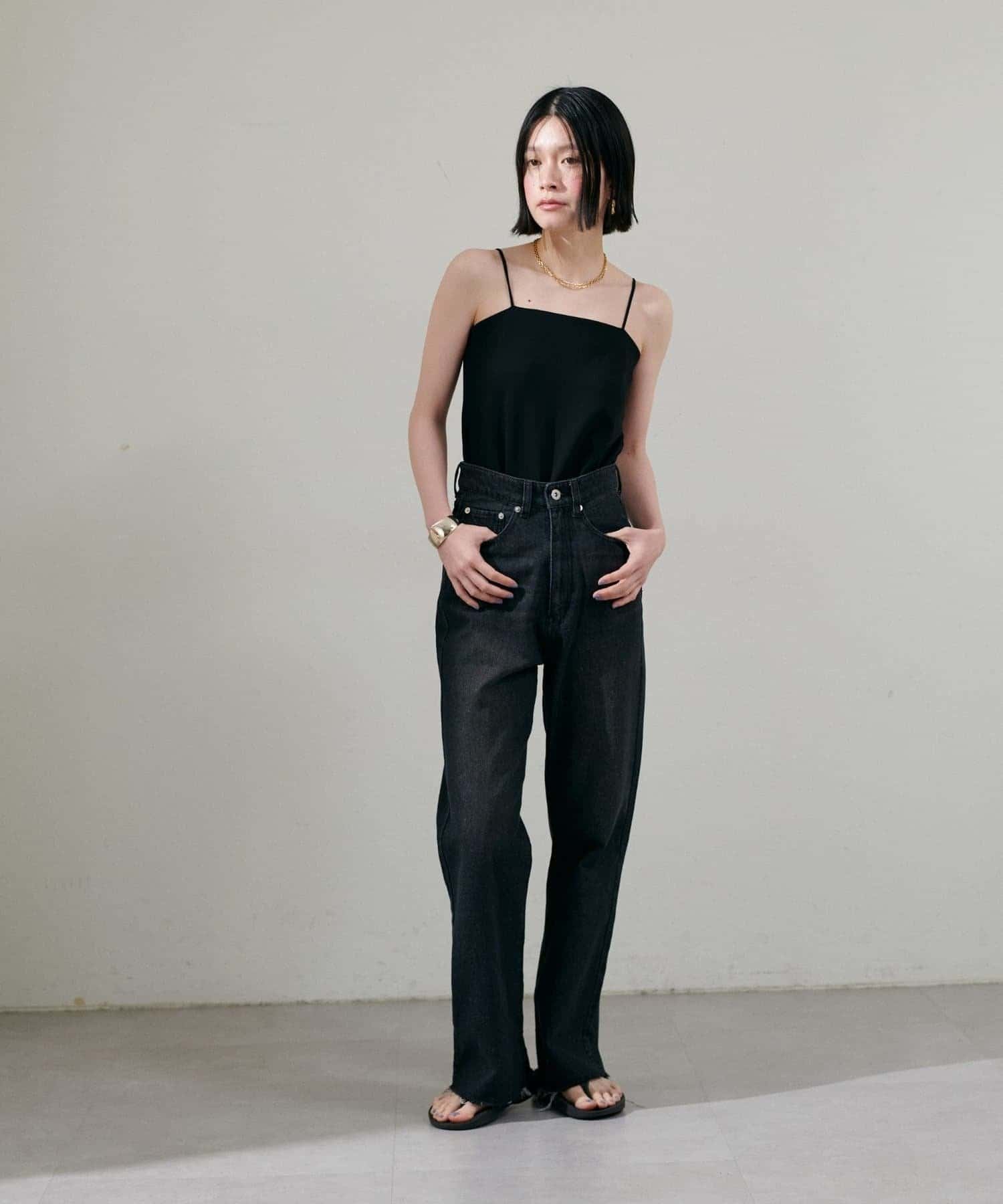 NICE CLAUP / OLIVE des OLIVE OUTLET(ナイスクラップ  / オリーブ デ オリーブ アウトレット) 【LARUTA】カップ付きレーヨンポンチキャミ