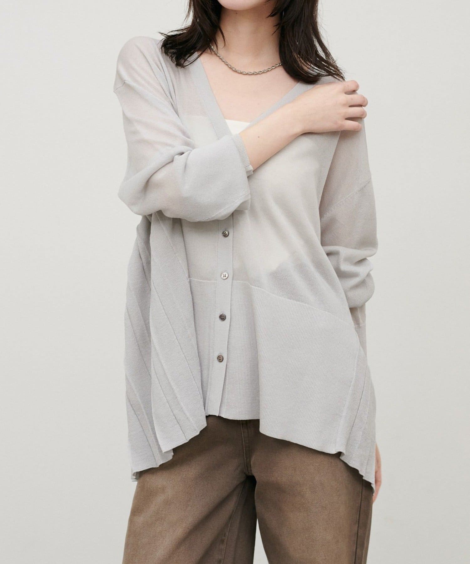 NICE CLAUP / OLIVE des OLIVE OUTLET(ナイスクラップ  / オリーブ デ オリーブ アウトレット) 【LARUTA】バックプリーツニットカーディガン