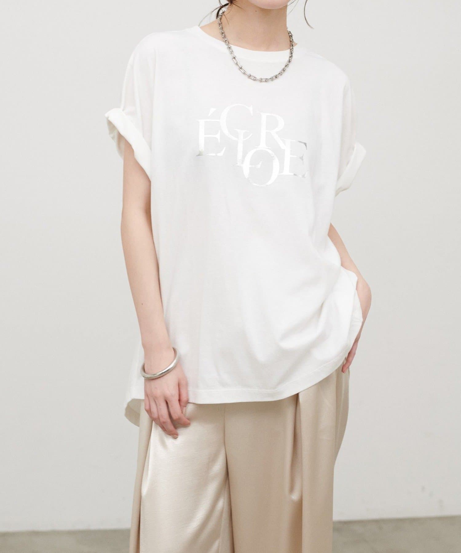 NICE CLAUP / OLIVE des OLIVE OUTLET(ナイスクラップ  / オリーブ デ オリーブ アウトレット) 【LARUTA】バックスリットecloreTシャツ