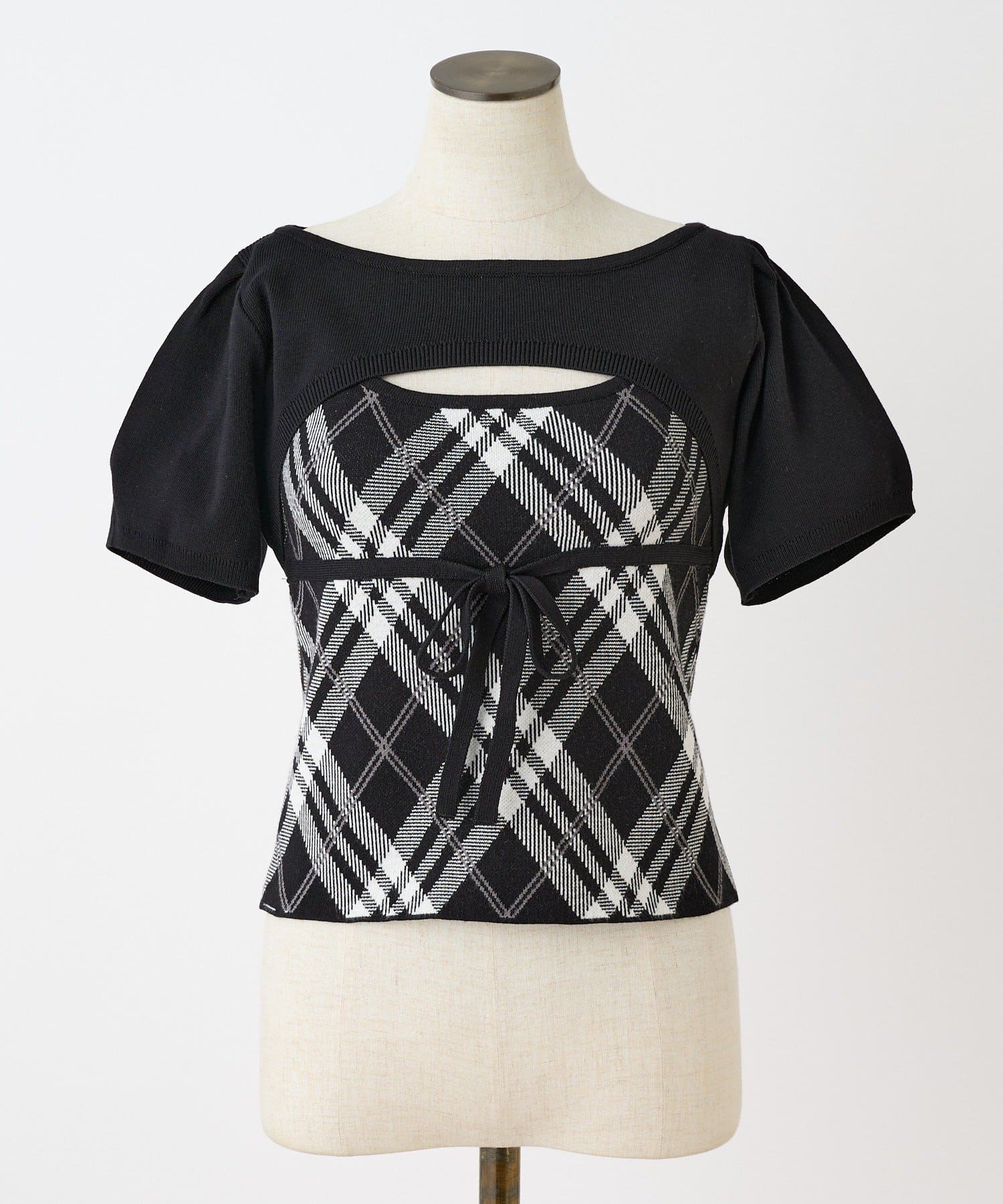 NICE CLAUP / OLIVE des OLIVE OUTLET(ナイスクラップ  / オリーブ デ オリーブ アウトレット) 【one after another】ボレロsetチェックキャミニット