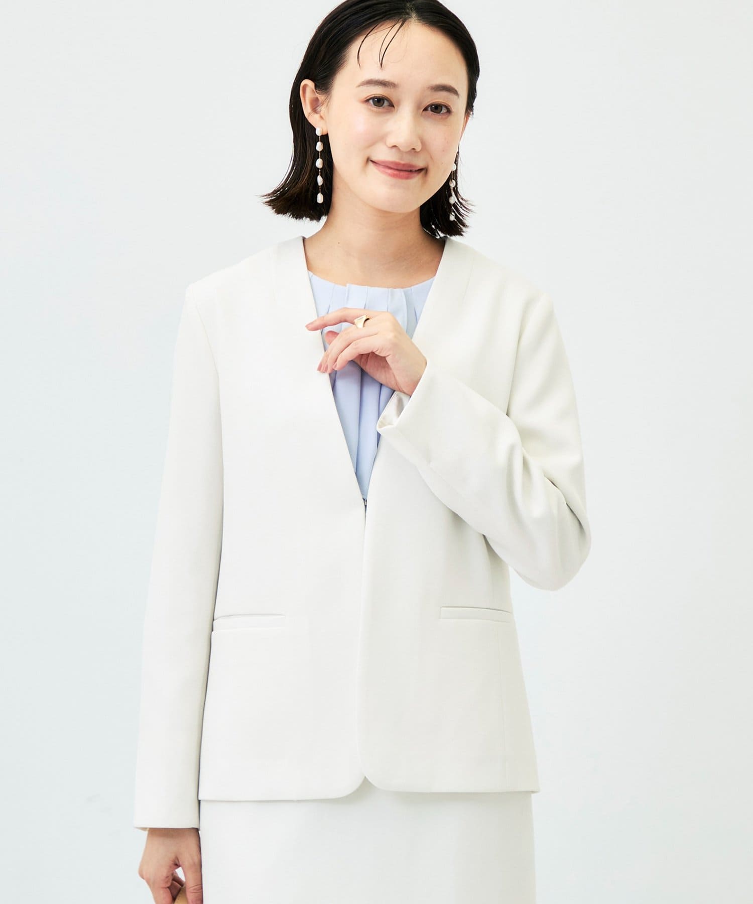 NOLLEY'S(ノーリーズ) セットアップ対応速乾/防シワ/抗ピリングウォッシャブルシャークVネックジャケット