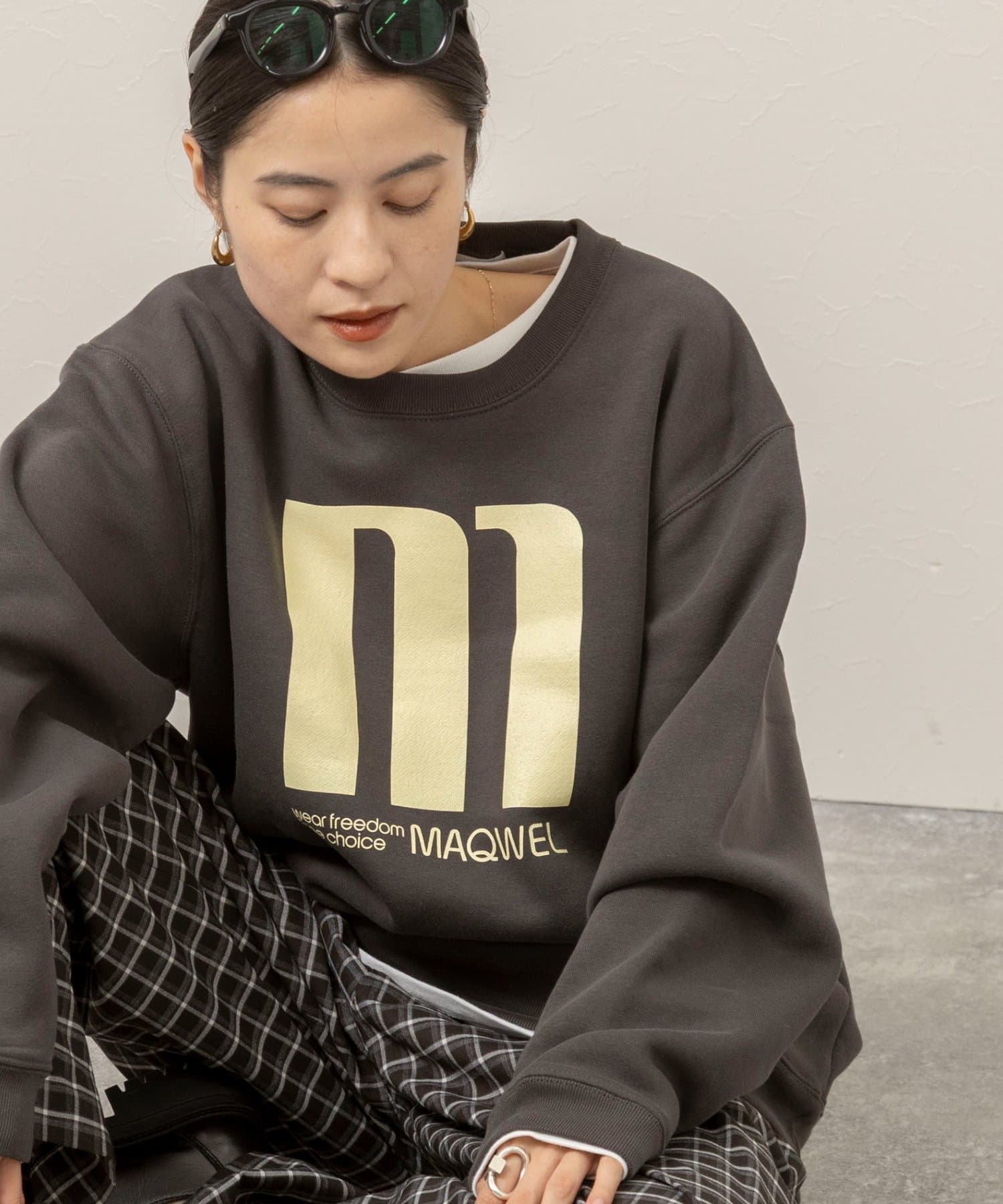 NOLLEY'S(ノーリーズ) 【MAQWEL/マクウェル】 LARGE M プリントスウェット裏起毛