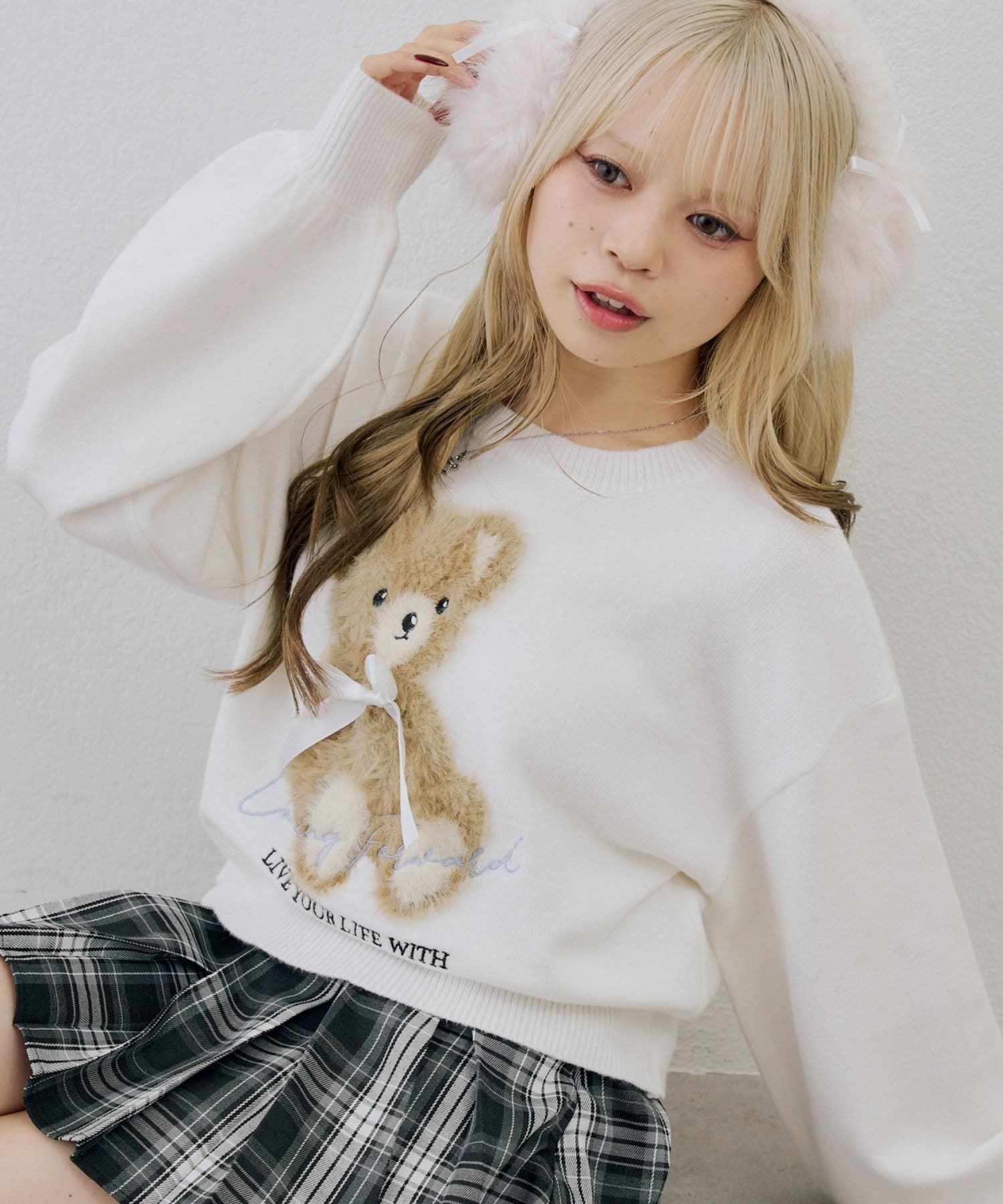 NICE CLAUP / OLIVE des OLIVE OUTLET(ナイスクラップ  / オリーブ デ オリーブ アウトレット) 【continuer】フェザーくまさんニット