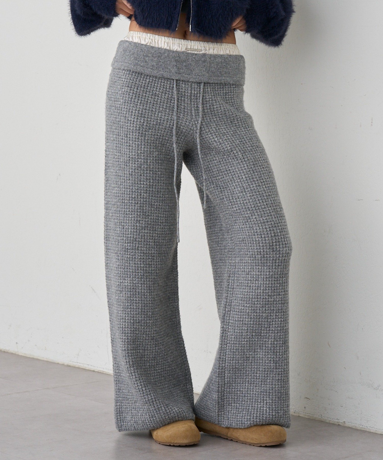 RAY CASSIN(レイカズン) ワッフルレイヤードニットパンツ