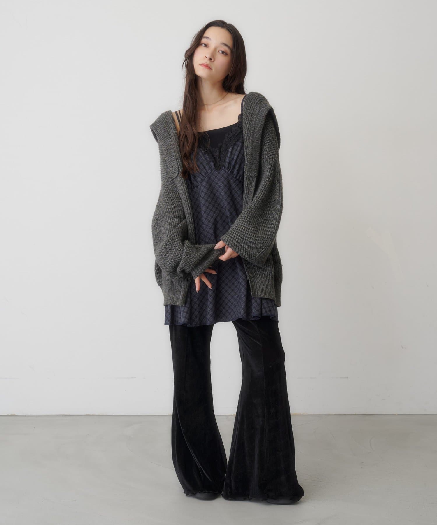 Kastane(カスタネ) 【10.31(土)12:00発売】レースチェックキャミチュニック