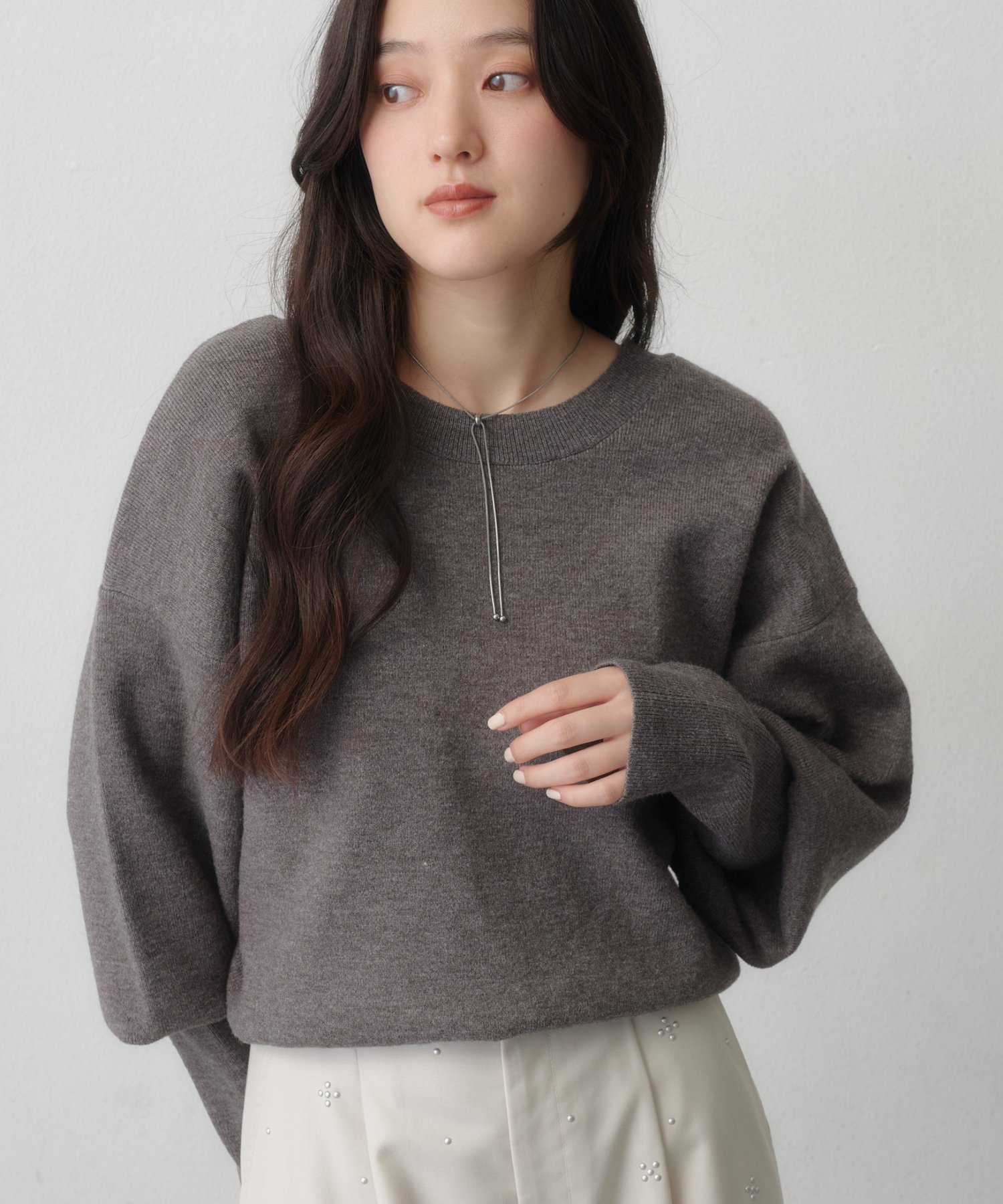 Kastane(カスタネ) 【11.6(金)18:00発売/WEB限定/4色展開/2WAY】メランジロングリブニット
