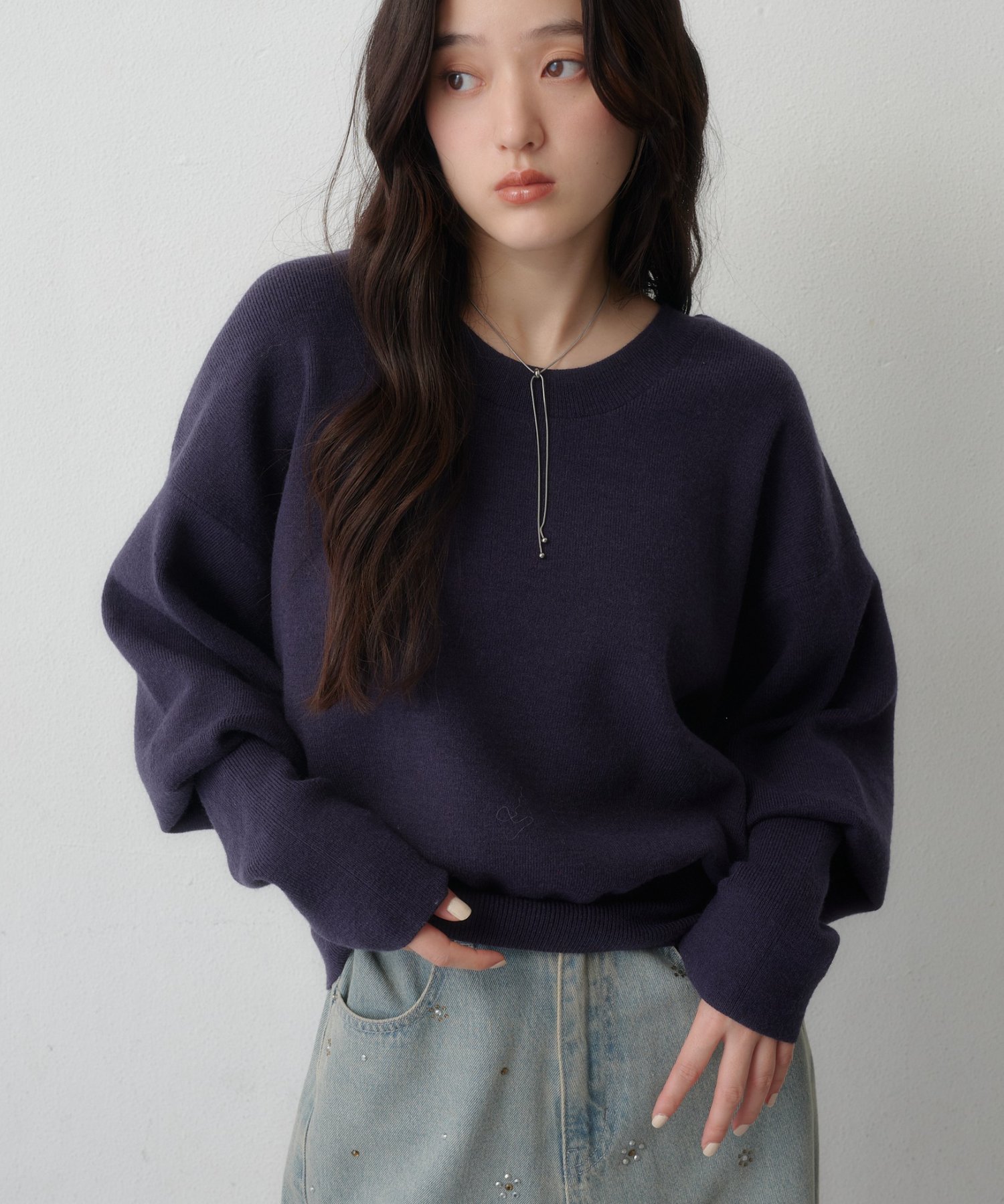 Kastane(カスタネ) 【11.6(金)18:00発売/WEB限定/4色展開/2WAY】メランジロングリブニット