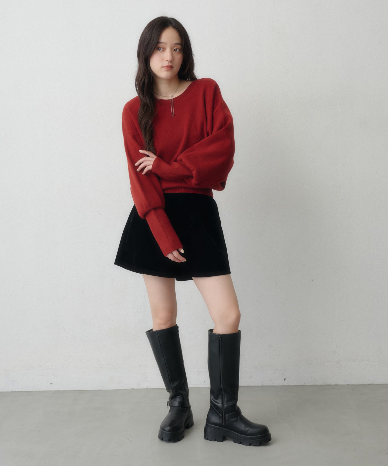 Kastane(カスタネ) 【11.6(金)18:00発売/WEB限定/4色展開/2WAY】メランジロングリブニット