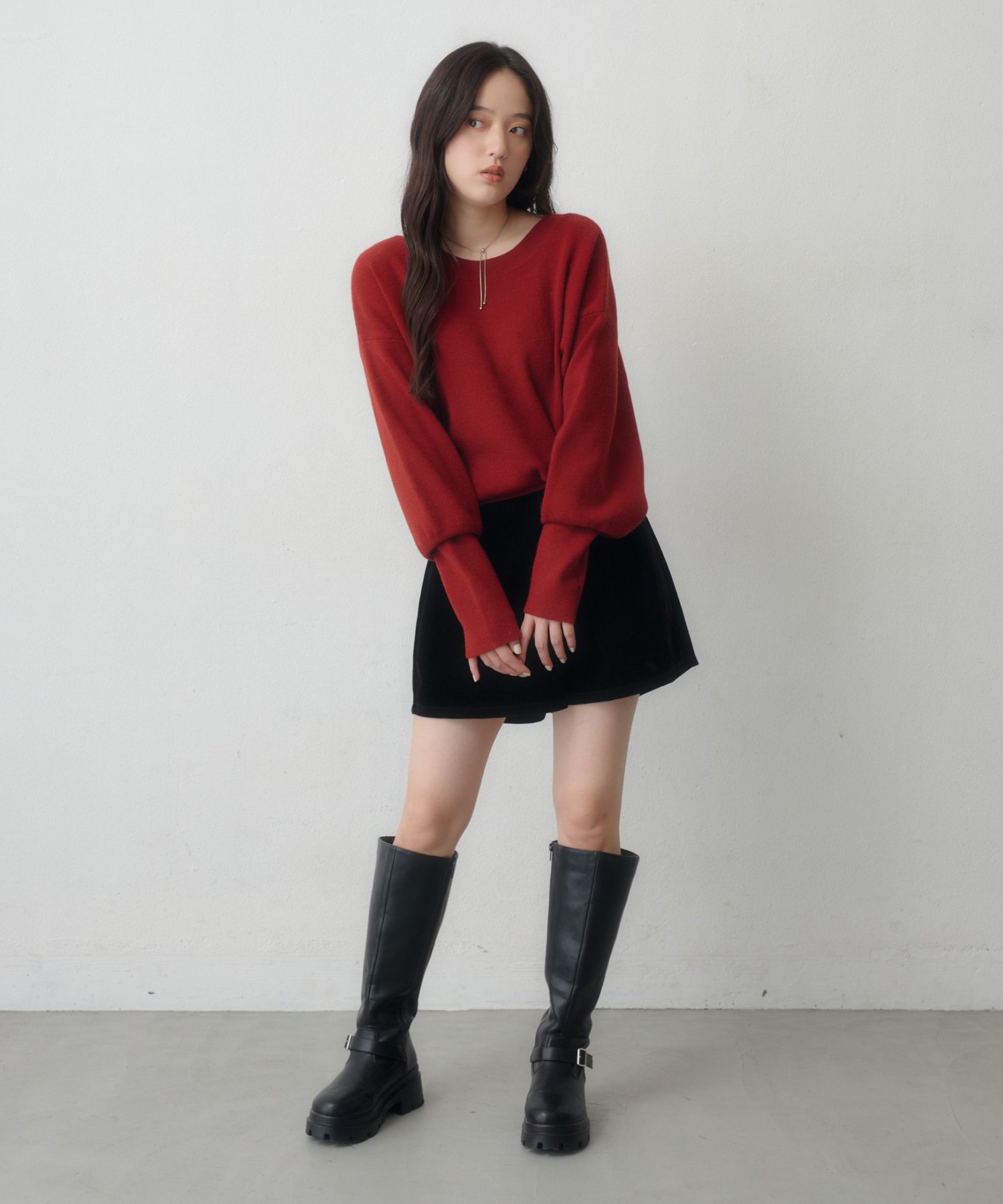 Kastane(カスタネ) 【11.6(金)18:00発売/WEB限定/4色展開/2WAY】メランジロングリブニット