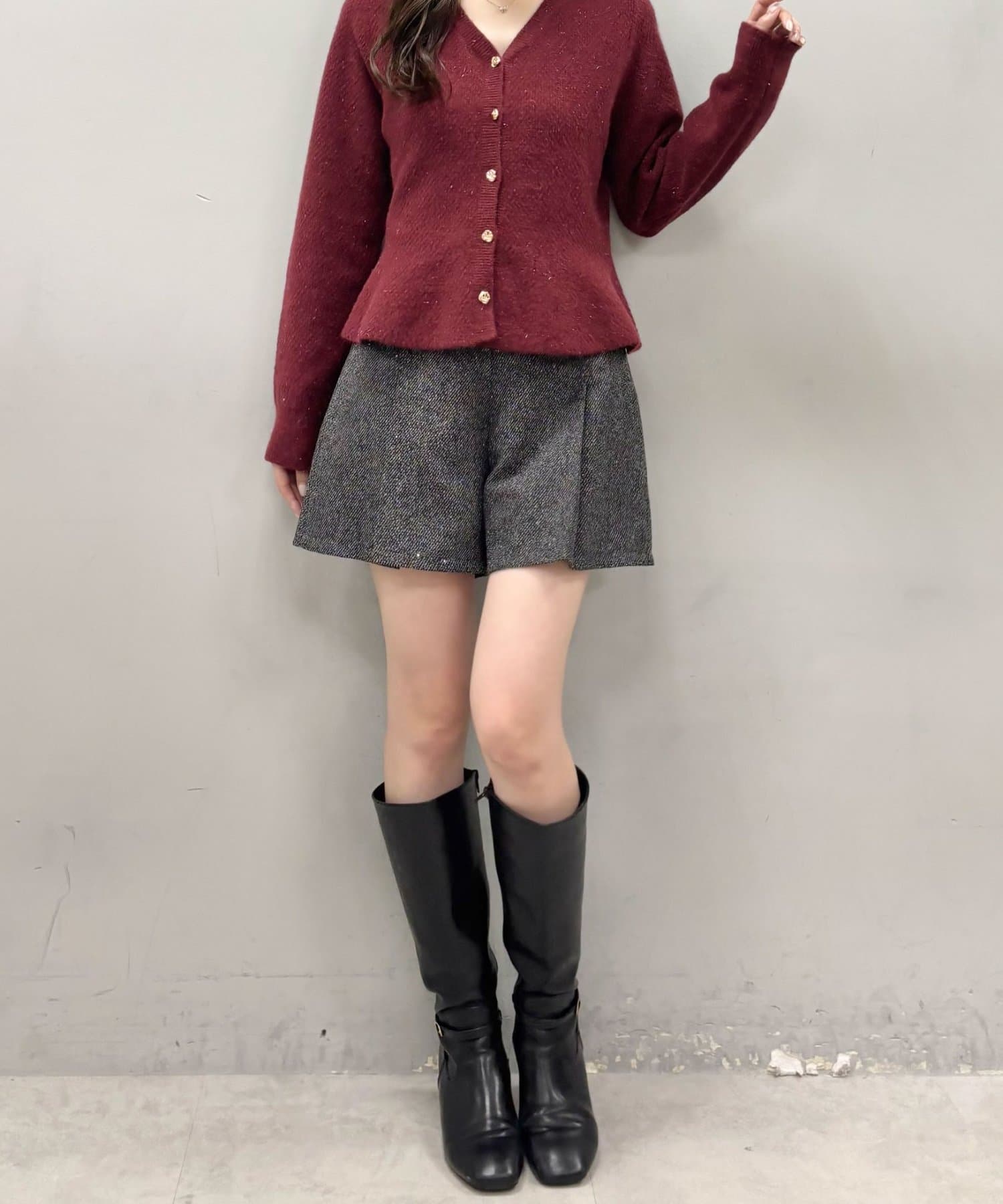 natural couture(ナチュラルクチュール) フロントダブル釦ミニパンツ